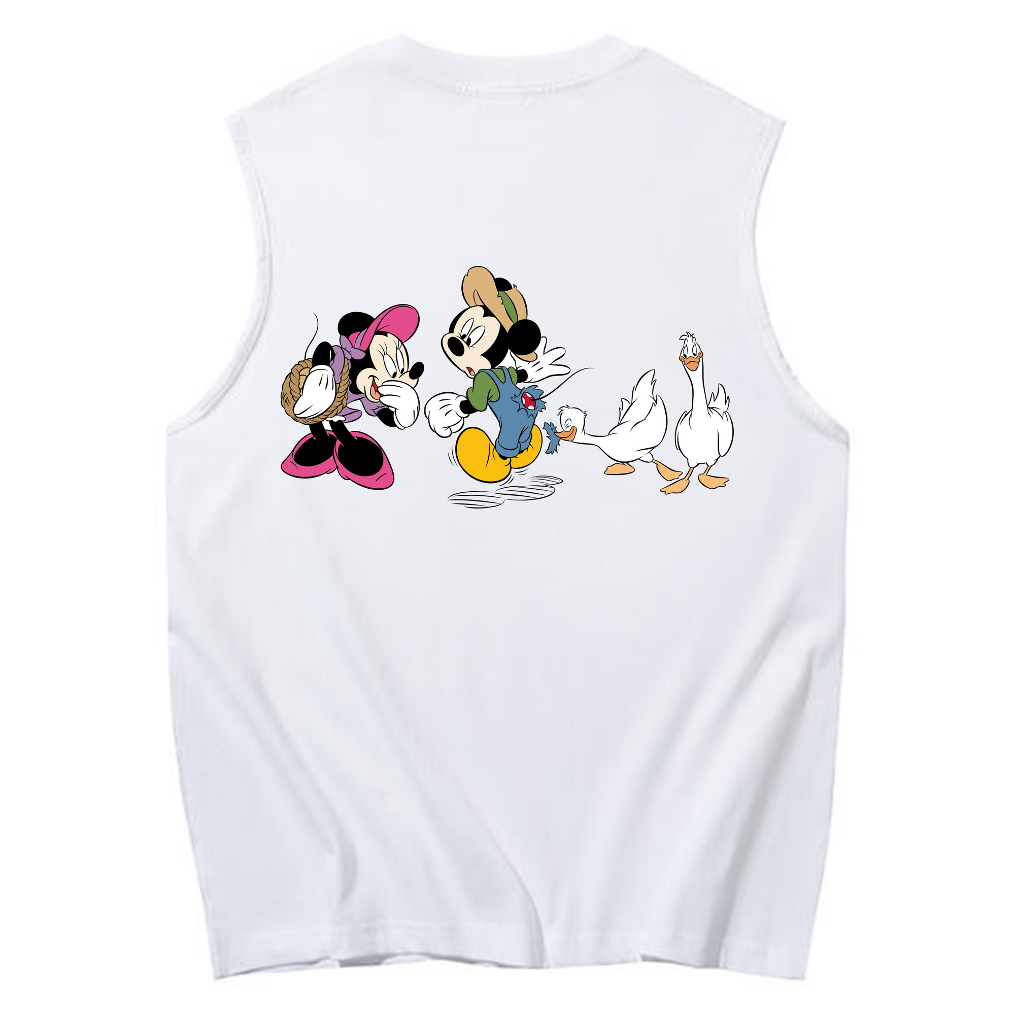 ミッキーマウス Mickey Mouse コットン100％タンクトップ（背面プリント）