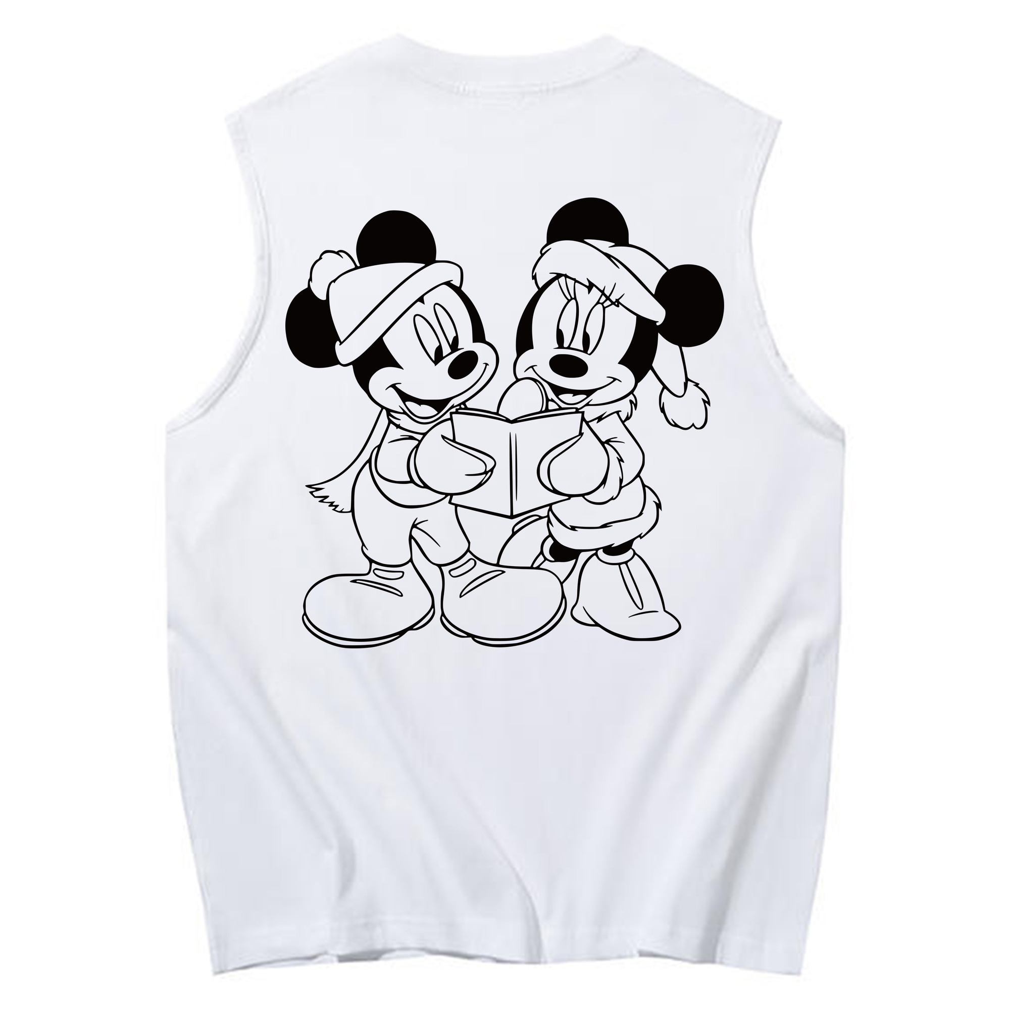 ミッキーマウス Mickey Mouse コットン100％タンクトップ（背面プリント）