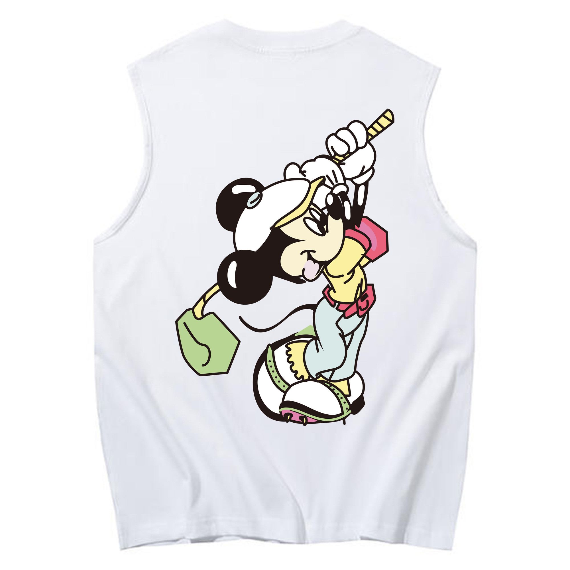 ミッキーマウス Mickey Mouse コットン100％タンクトップ（背面プリント）