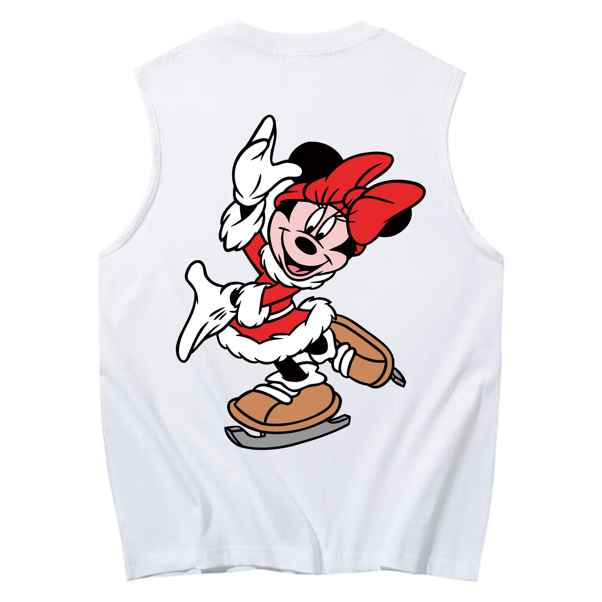 ミッキーマウス Mickey Mouse コットン100％タンクトップ（背面プリント）