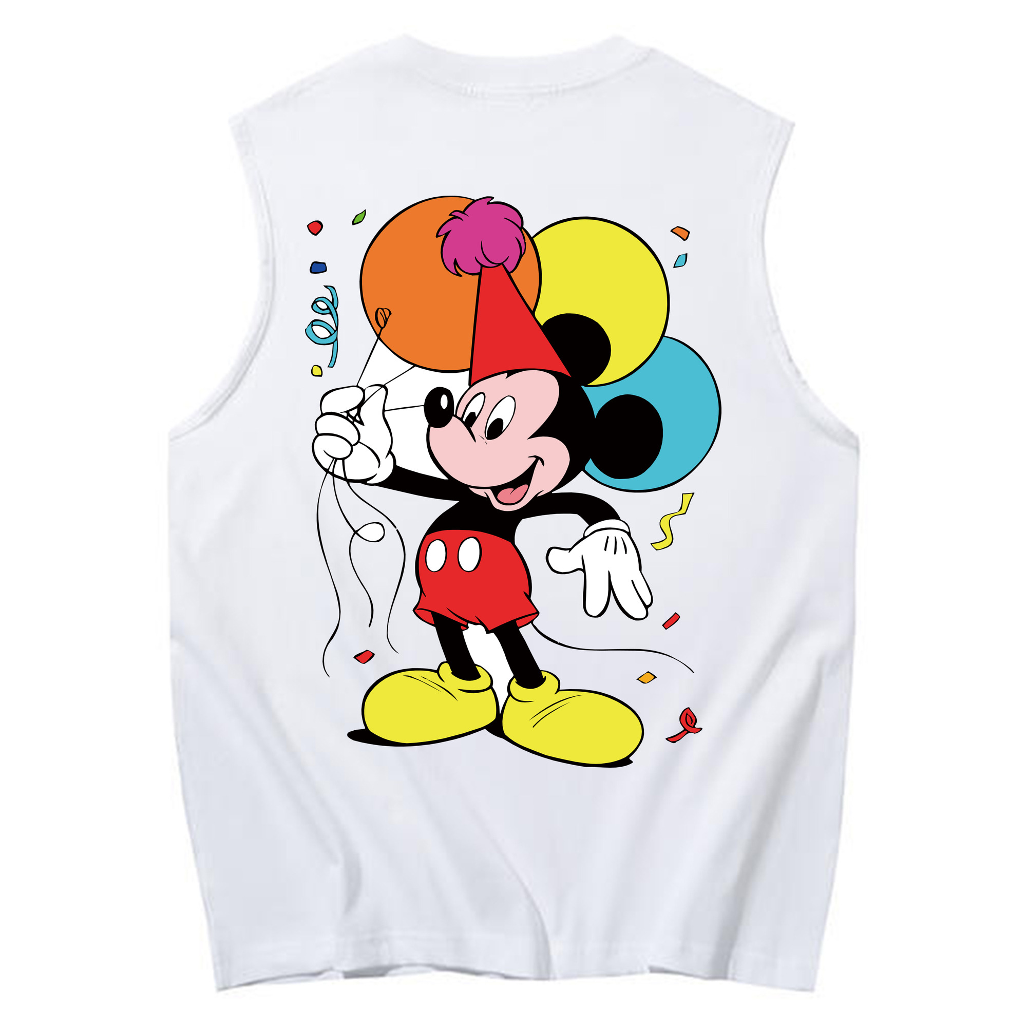 ミッキーマウス Mickey Mouse コットン100％タンクトップ（背面プリント）