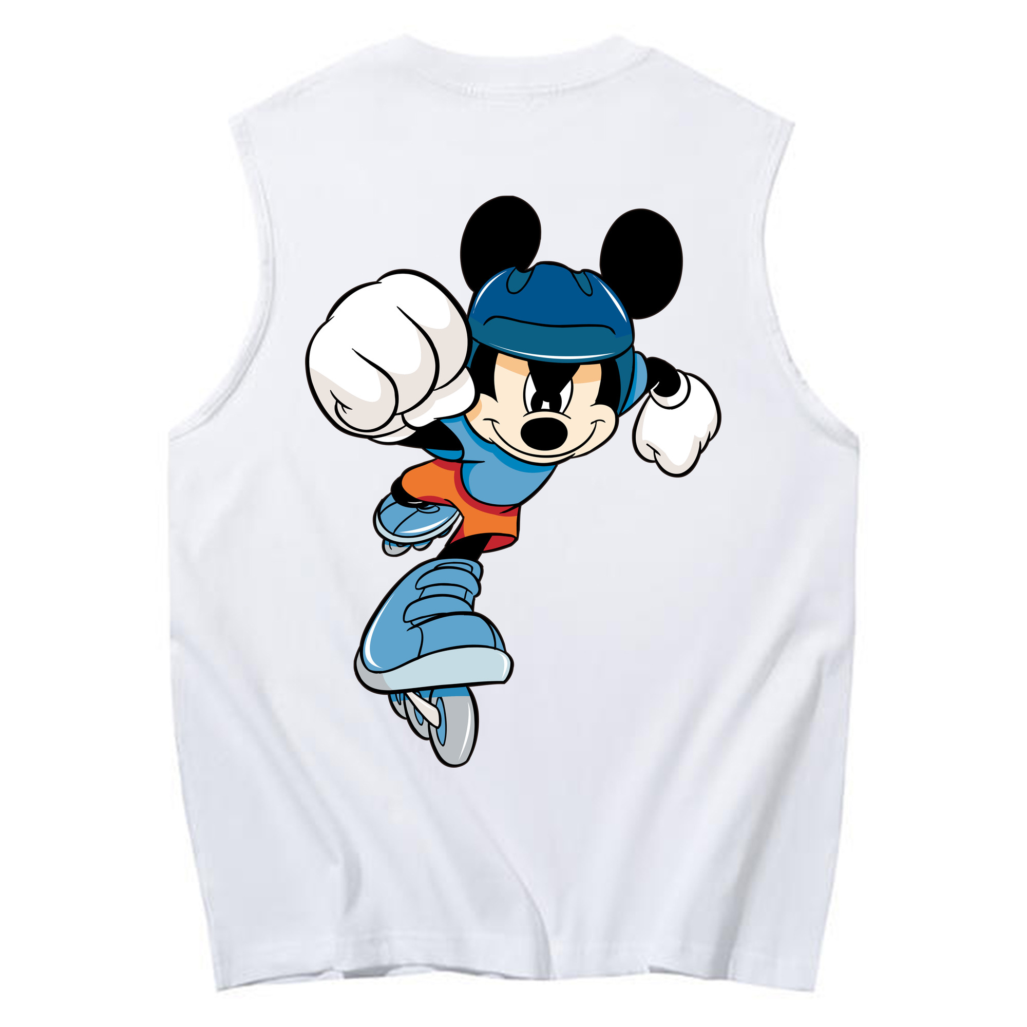 ミッキーマウス Mickey Mouse コットン100％タンクトップ（背面プリント）