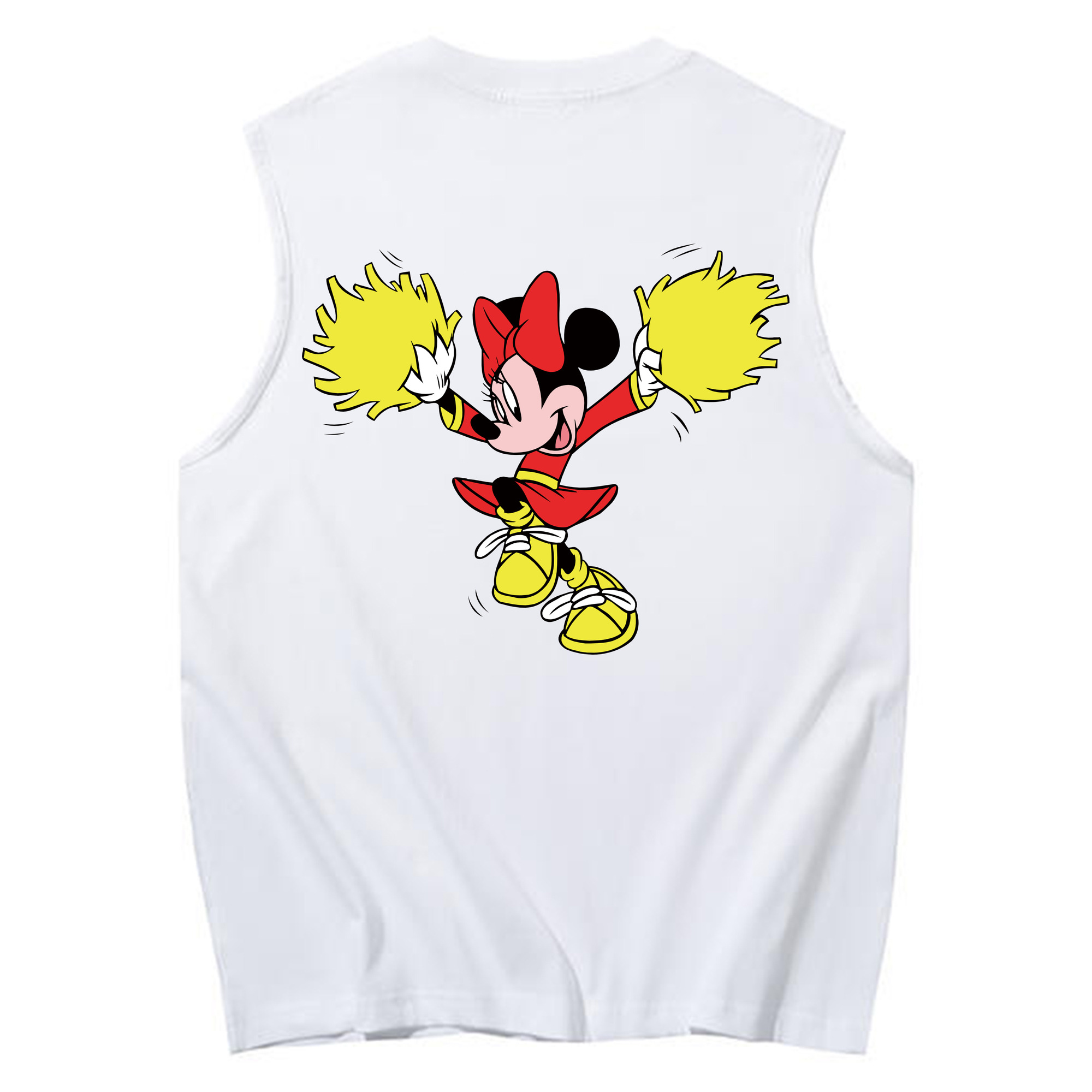 ミッキーマウス Mickey Mouse コットン100％タンクトップ（背面プリント）