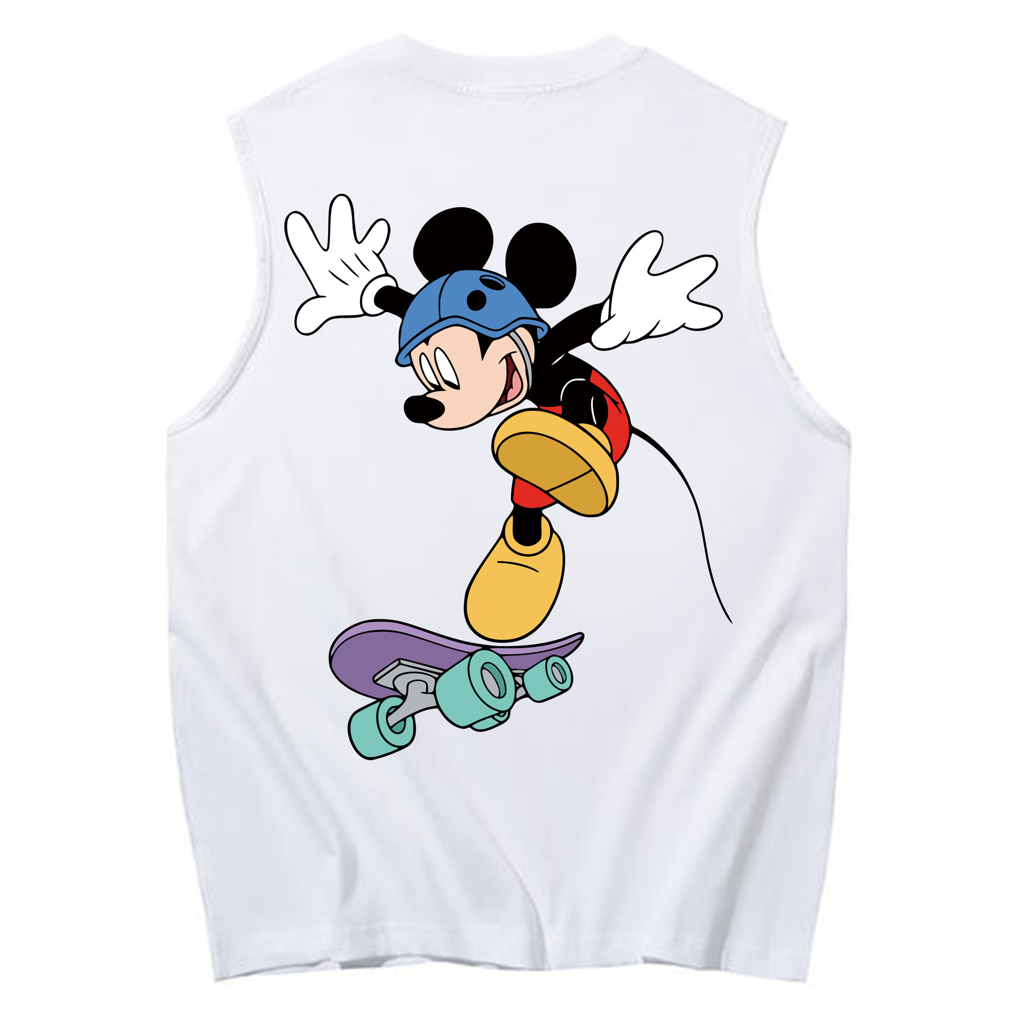 ミッキーマウス Mickey Mouse コットン100％タンクトップ（背面プリント）
