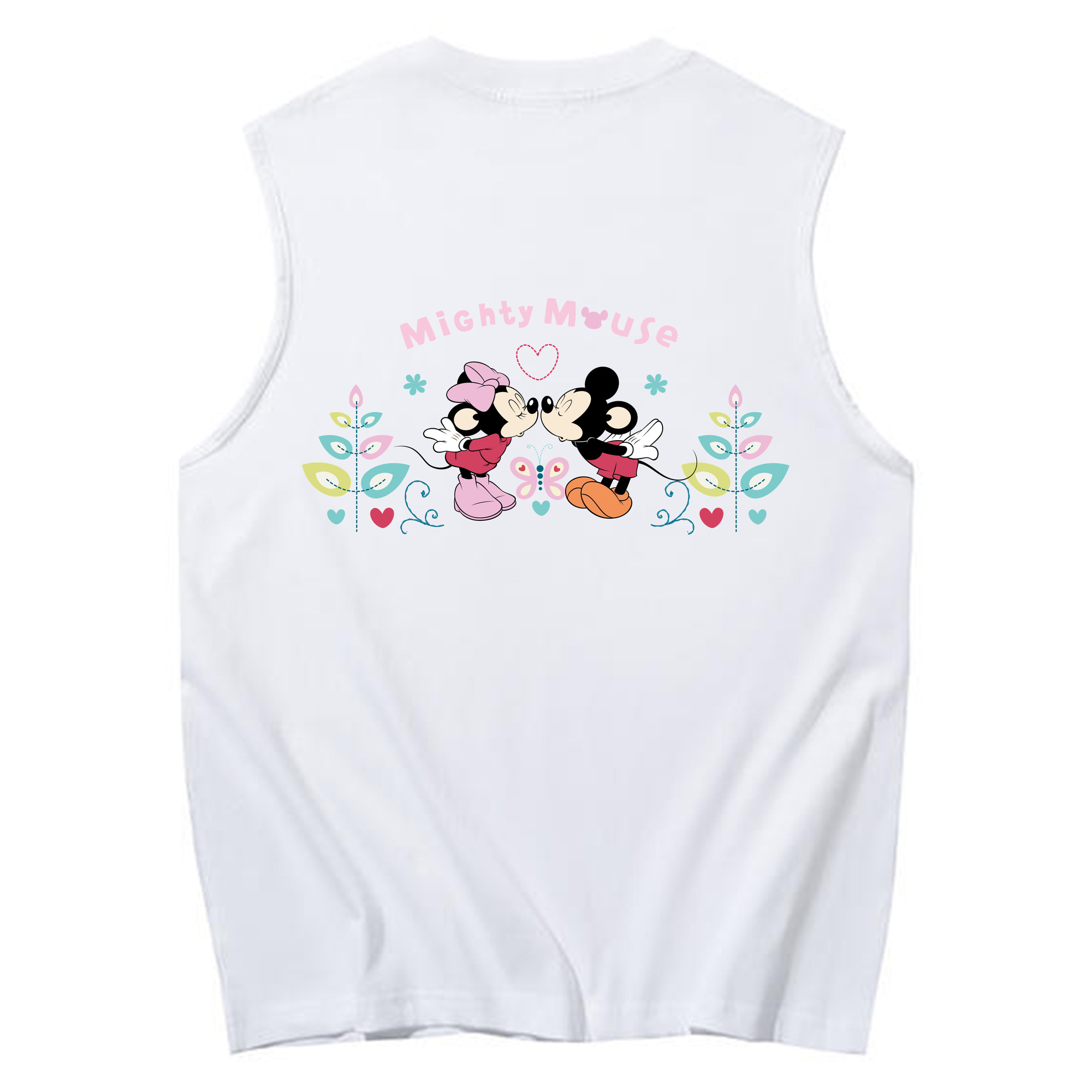 ミッキーマウス Mickey Mouse コットン100％タンクトップ（背面プリント）