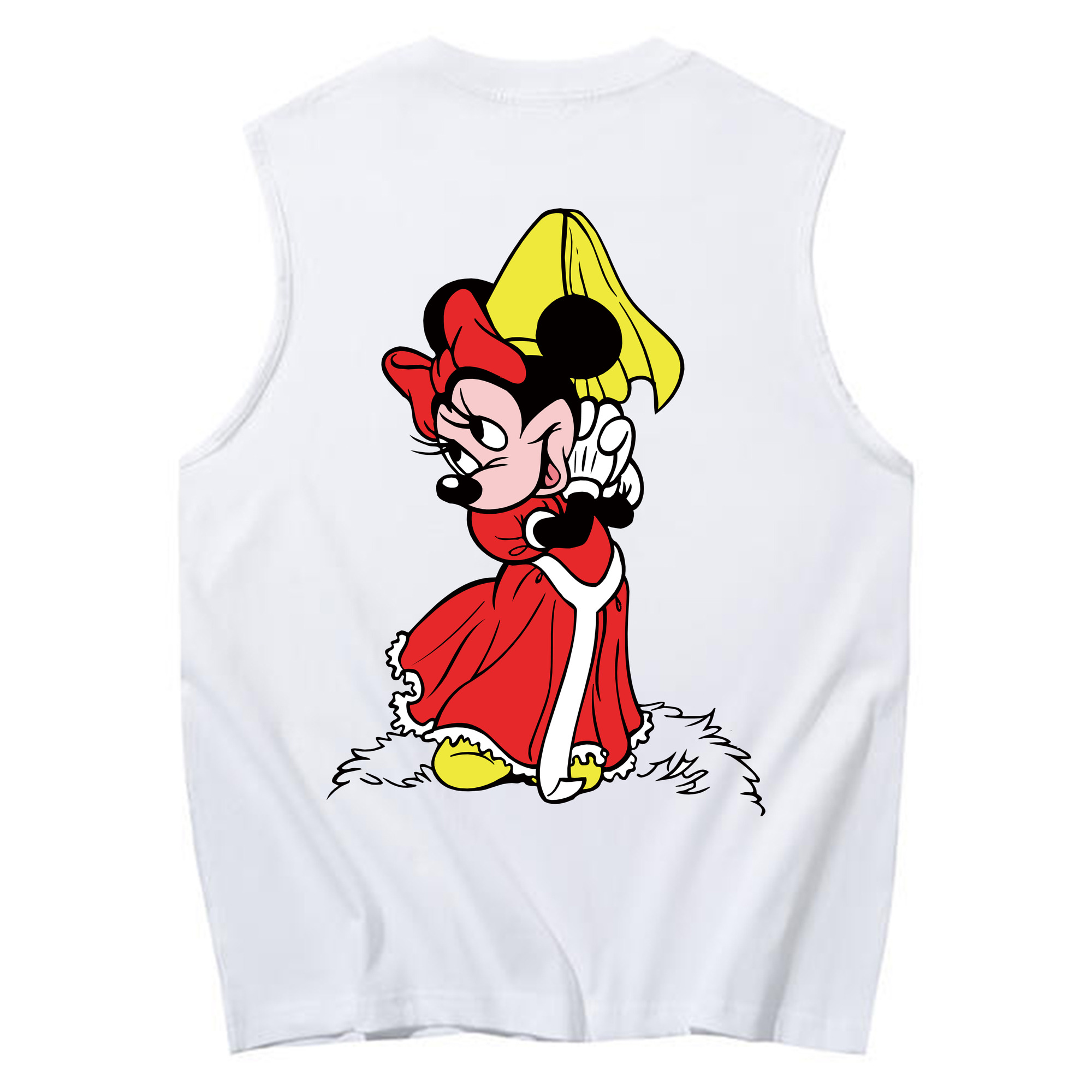 ミッキーマウス Mickey Mouse コットン100％タンクトップ（背面プリント）