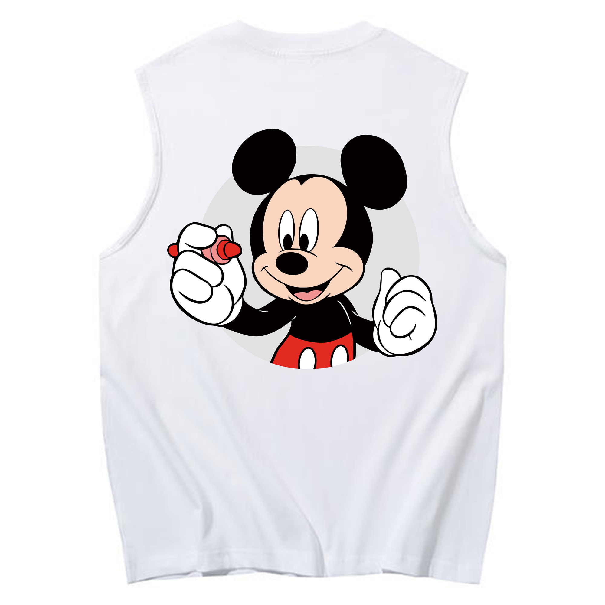 ミッキーマウス Mickey Mouse コットン100％タンクトップ（背面プリント）
