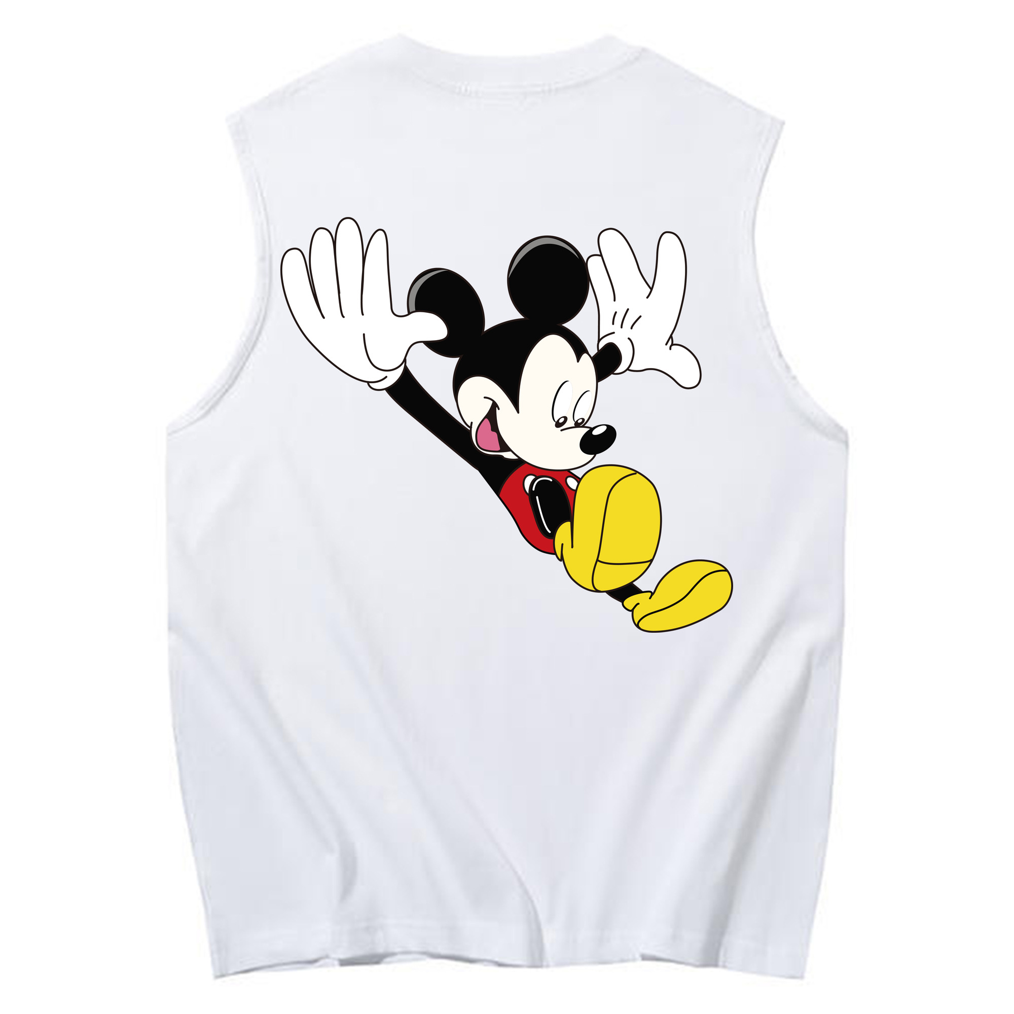 ミッキーマウス Mickey Mouse コットン100％タンクトップ（背面プリント）