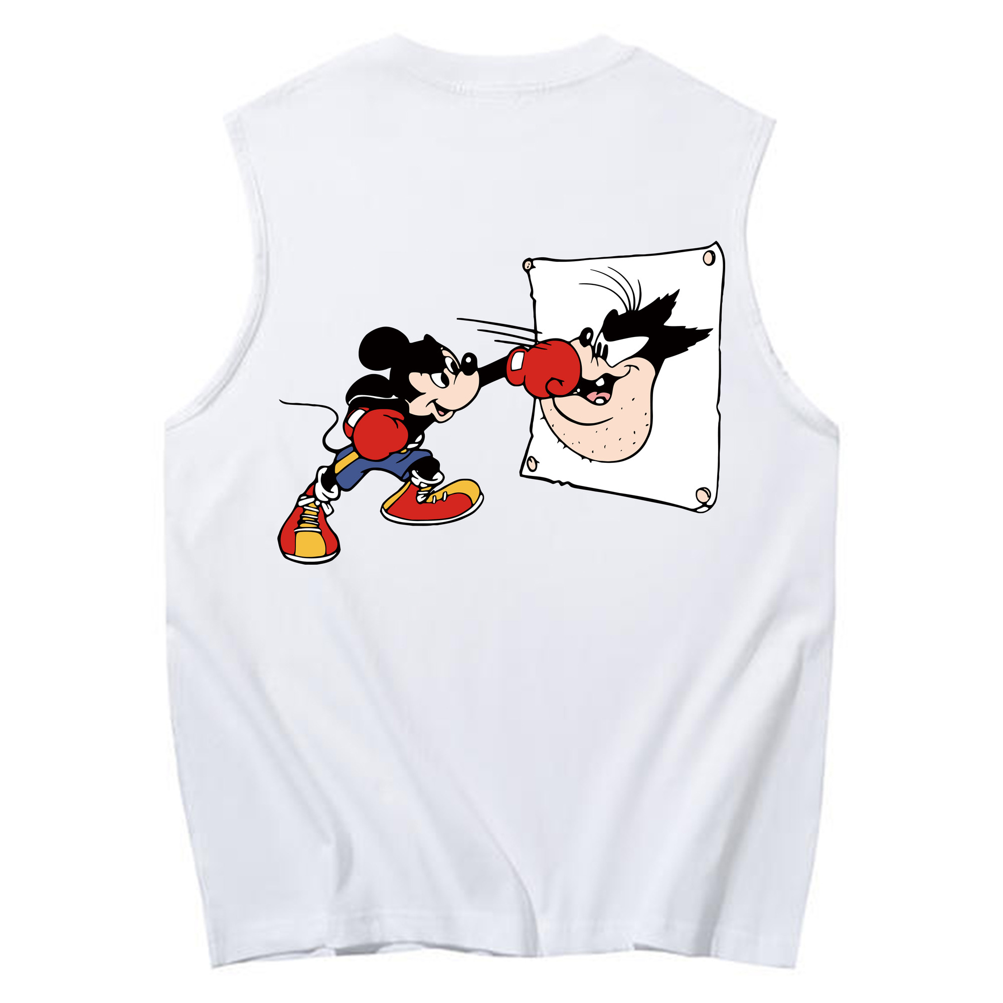 ミッキーマウス Mickey Mouse コットン100％タンクトップ（背面プリント）