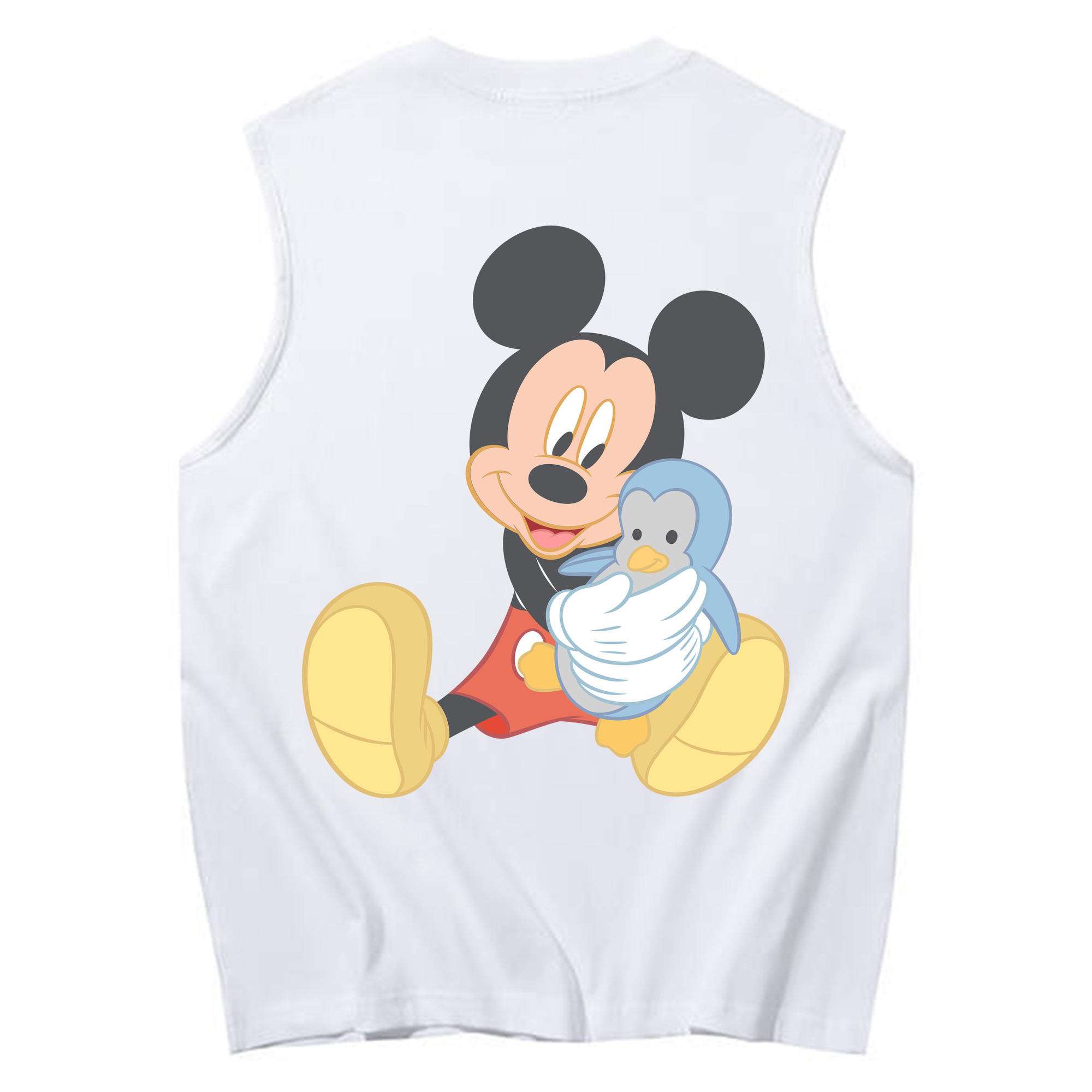 ミッキーマウス Mickey Mouse コットン100％タンクトップ（背面プリント）