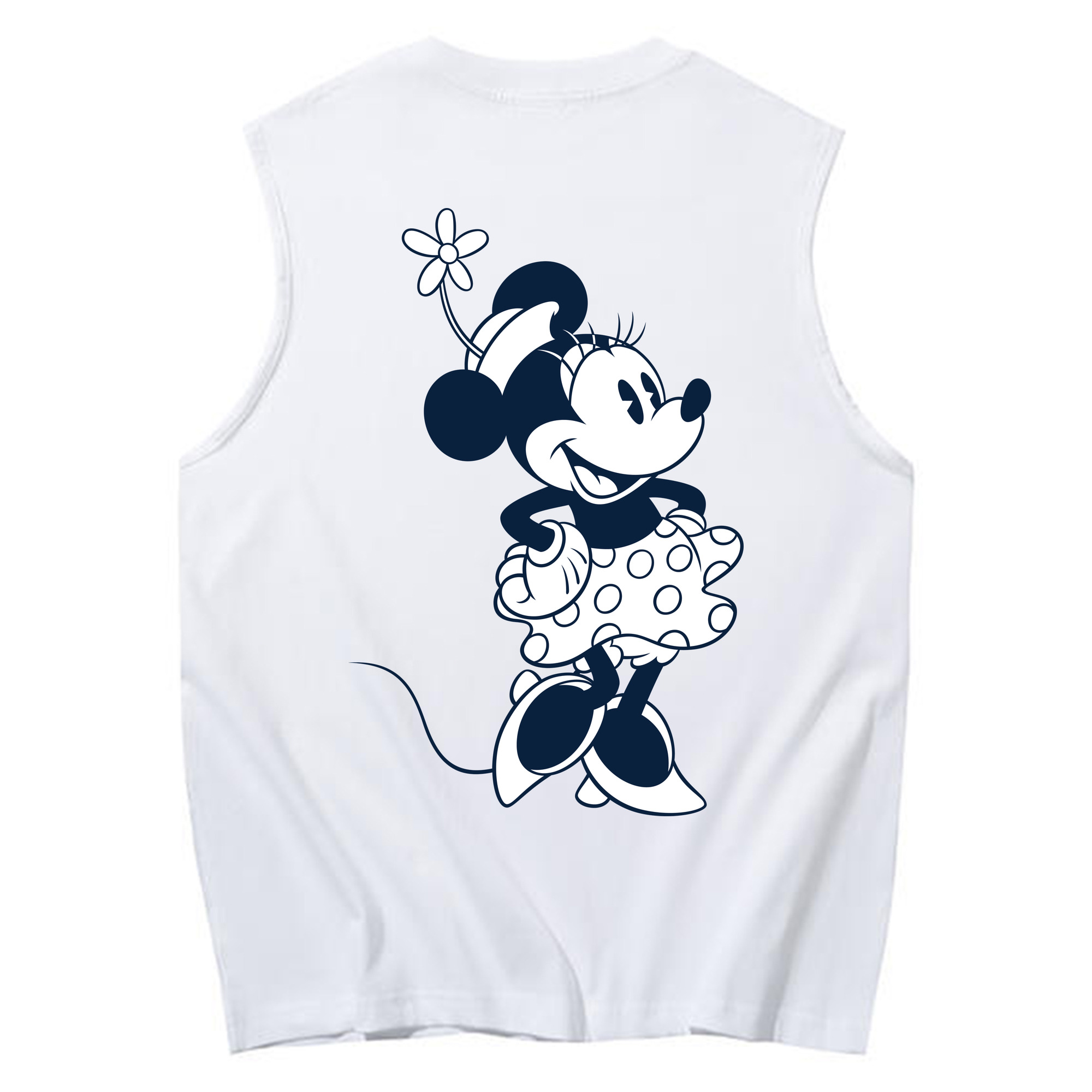 ミッキーマウス Mickey Mouse コットン100％タンクトップ（背面プリント）