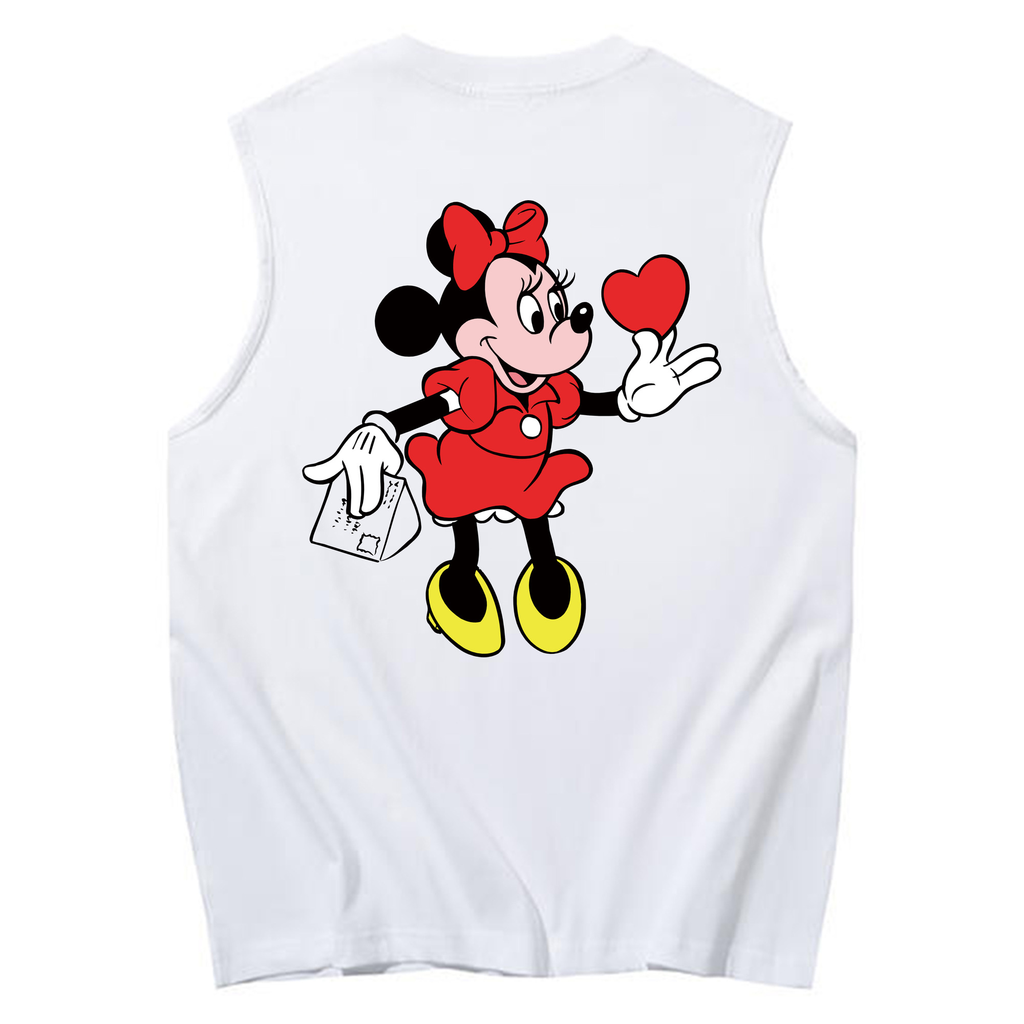 ミッキーマウス Mickey Mouse コットン100％タンクトップ（背面プリント）