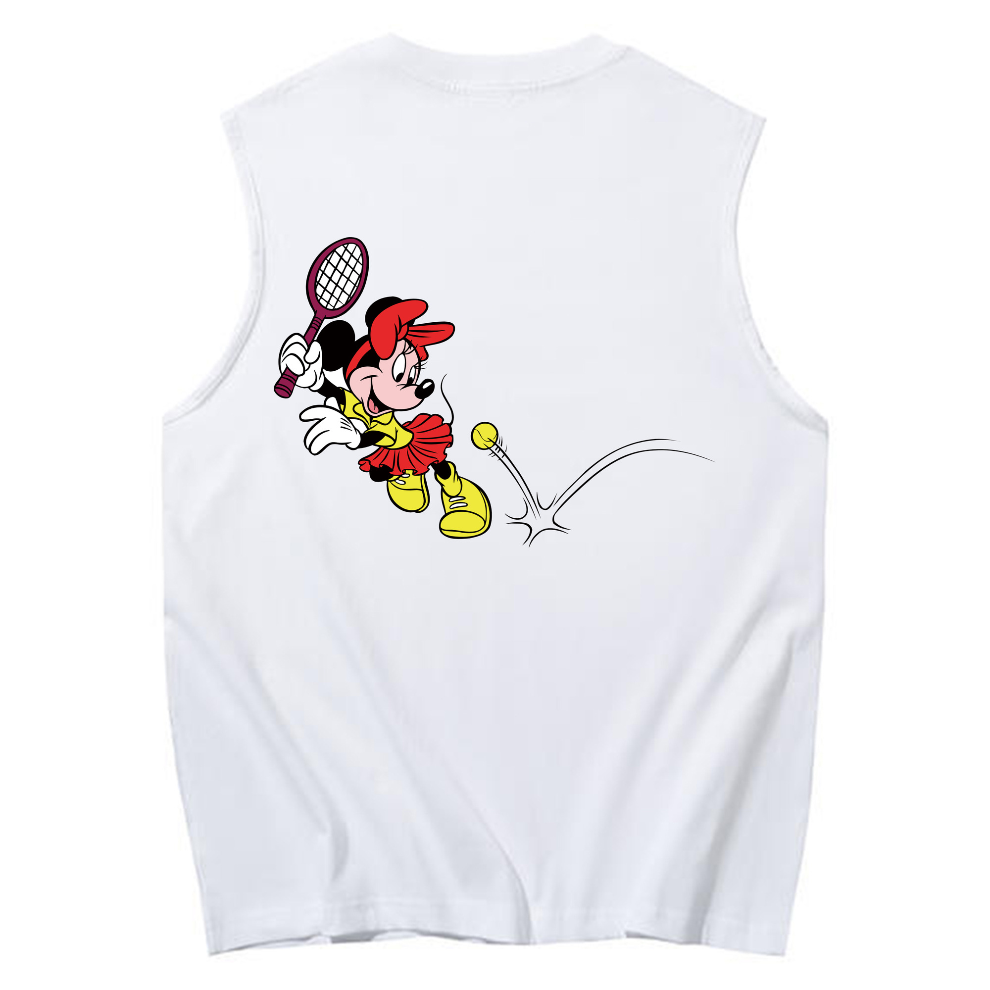 ミッキーマウス Mickey Mouse コットン100％タンクトップ（背面プリント）