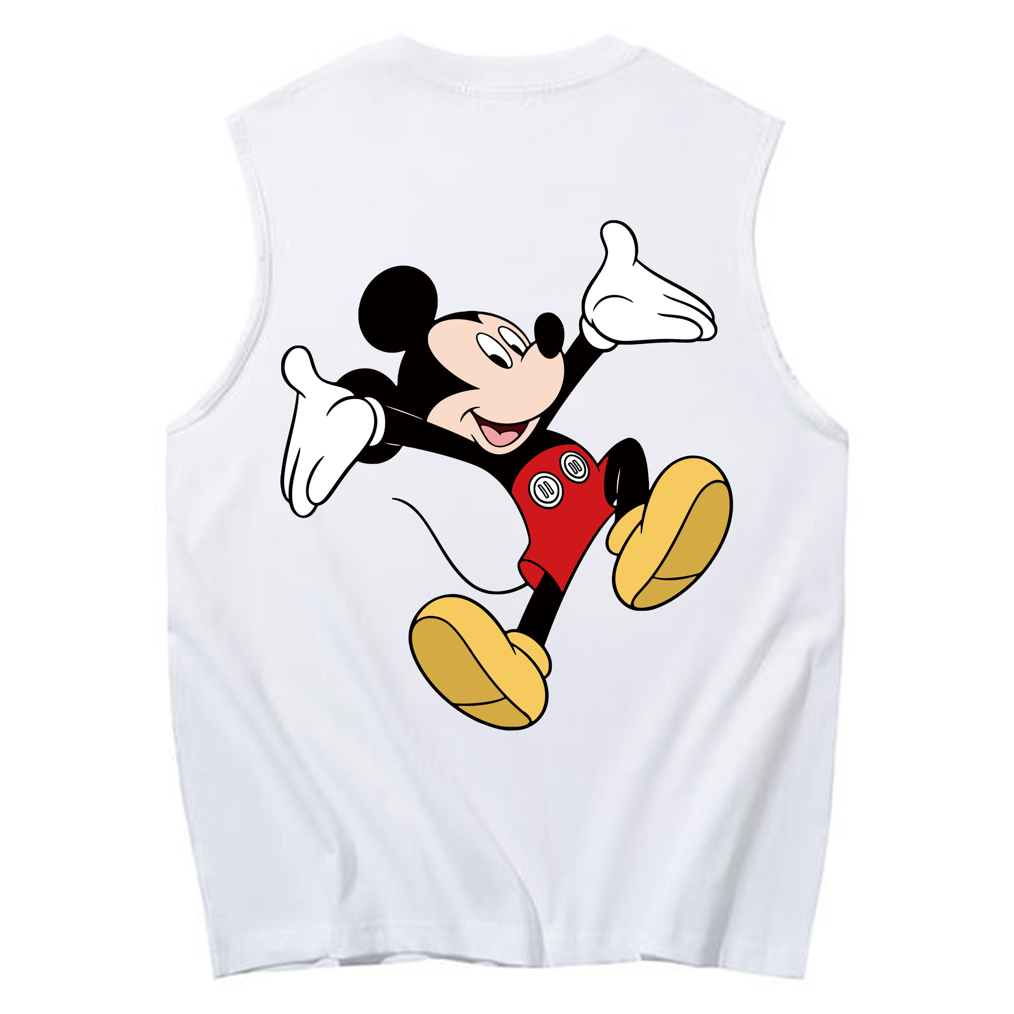 ミッキーマウス Mickey Mouse コットン100％タンクトップ（背面プリント）