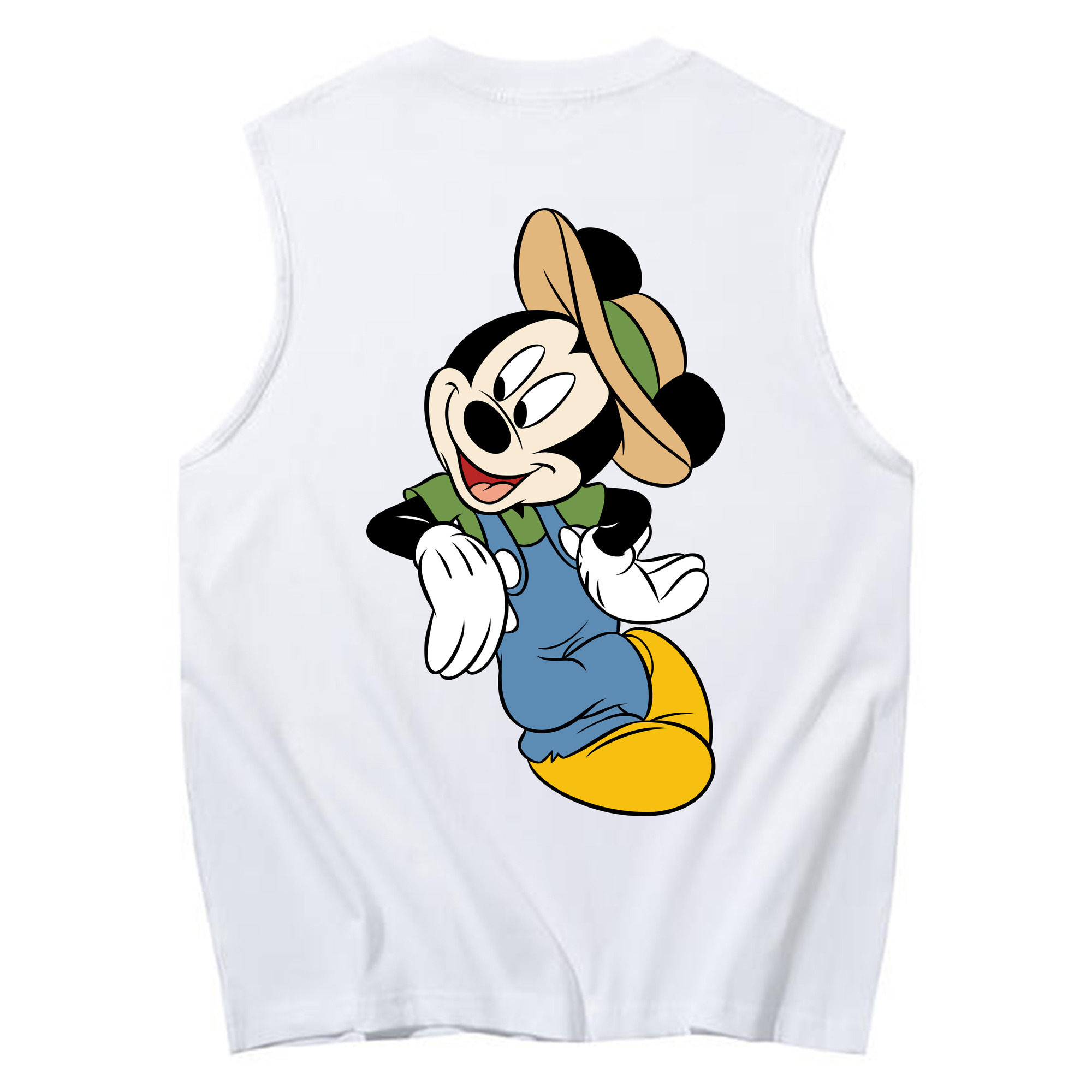 ミッキーマウス Mickey Mouse コットン100％タンクトップ（背面プリント）