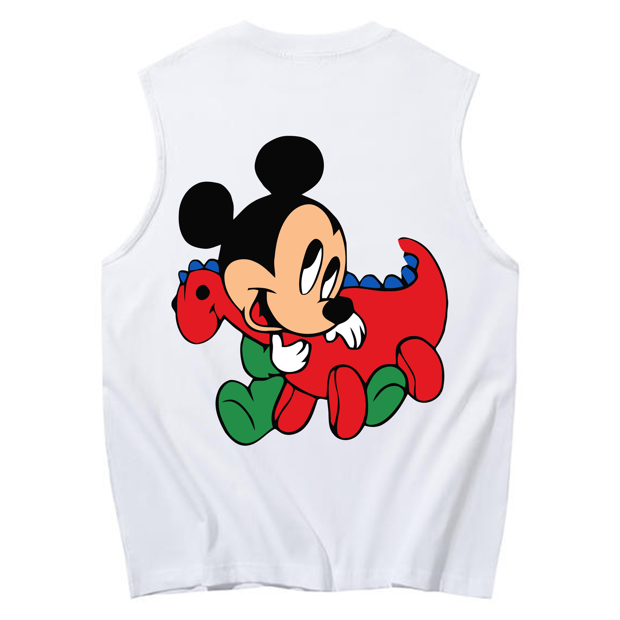 ミッキーマウス Mickey Mouse コットン100％タンクトップ（背面プリント）