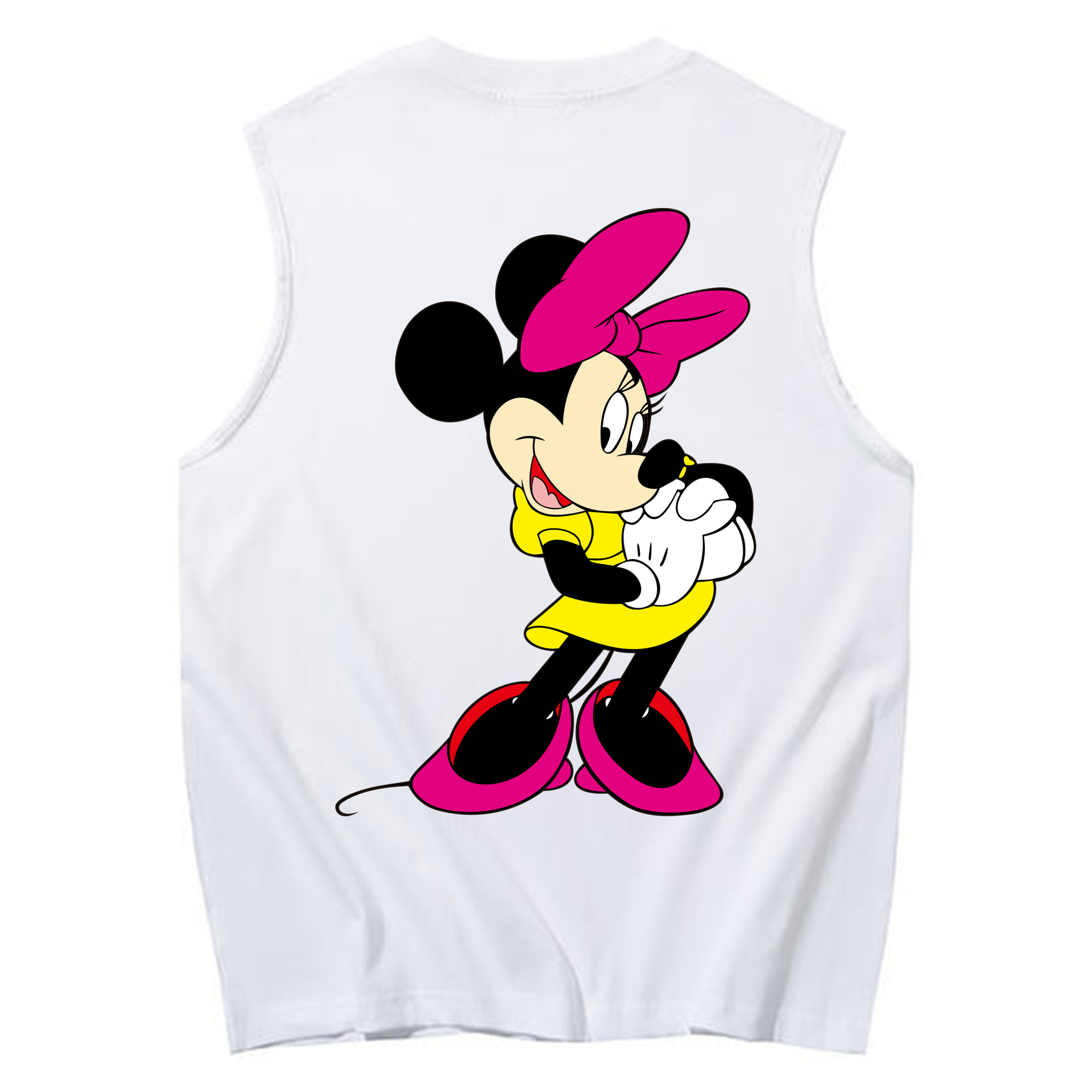 ミッキーマウス Mickey Mouse コットン100％タンクトップ（背面プリント）