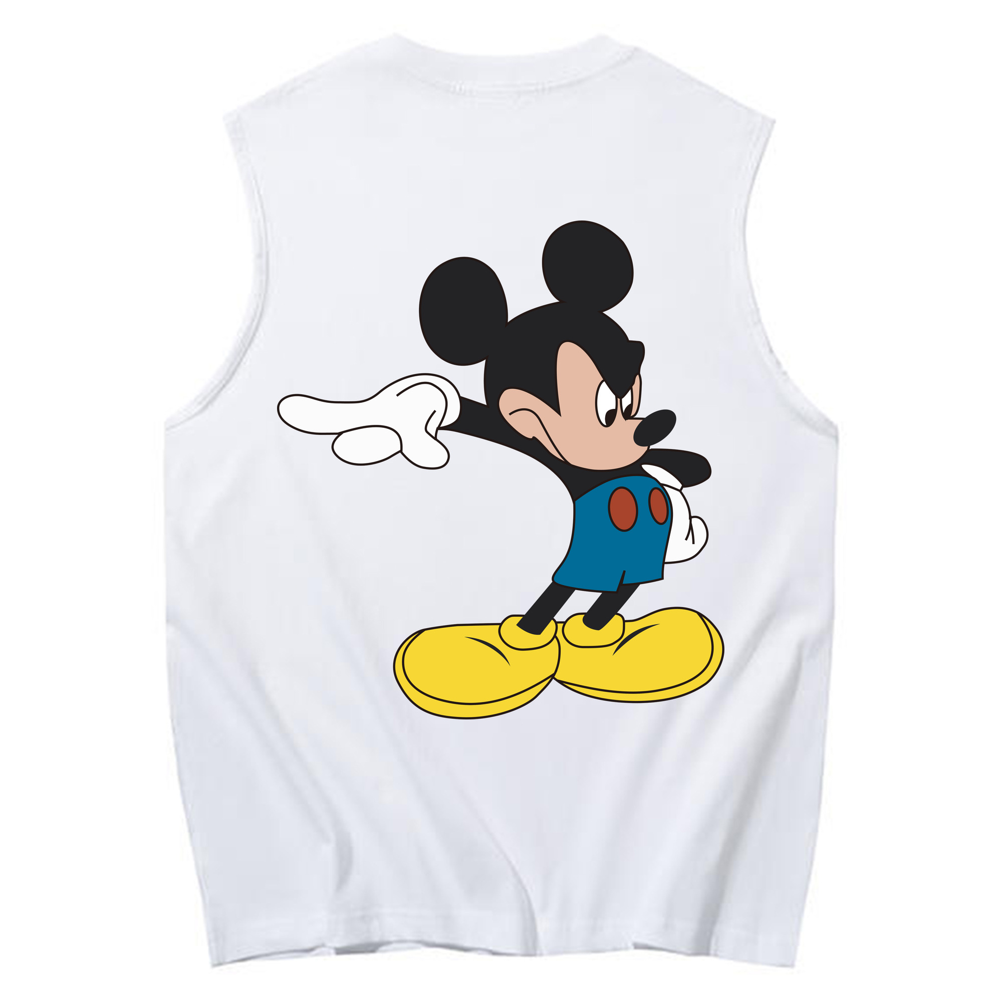 ミッキーマウス Mickey Mouse コットン100％タンクトップ（背面プリント）