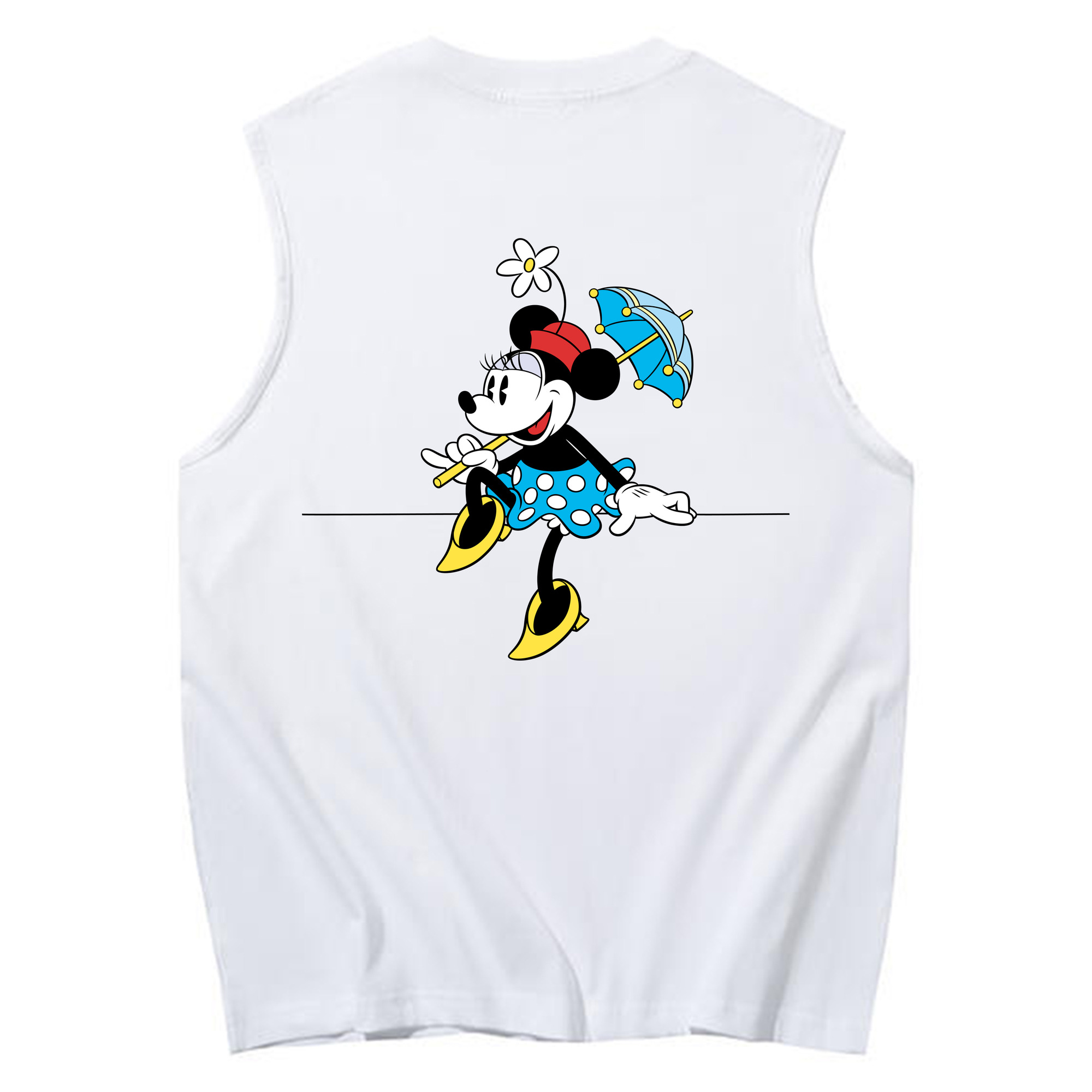 ミッキーマウス Mickey Mouse コットン100％タンクトップ（背面プリント）
