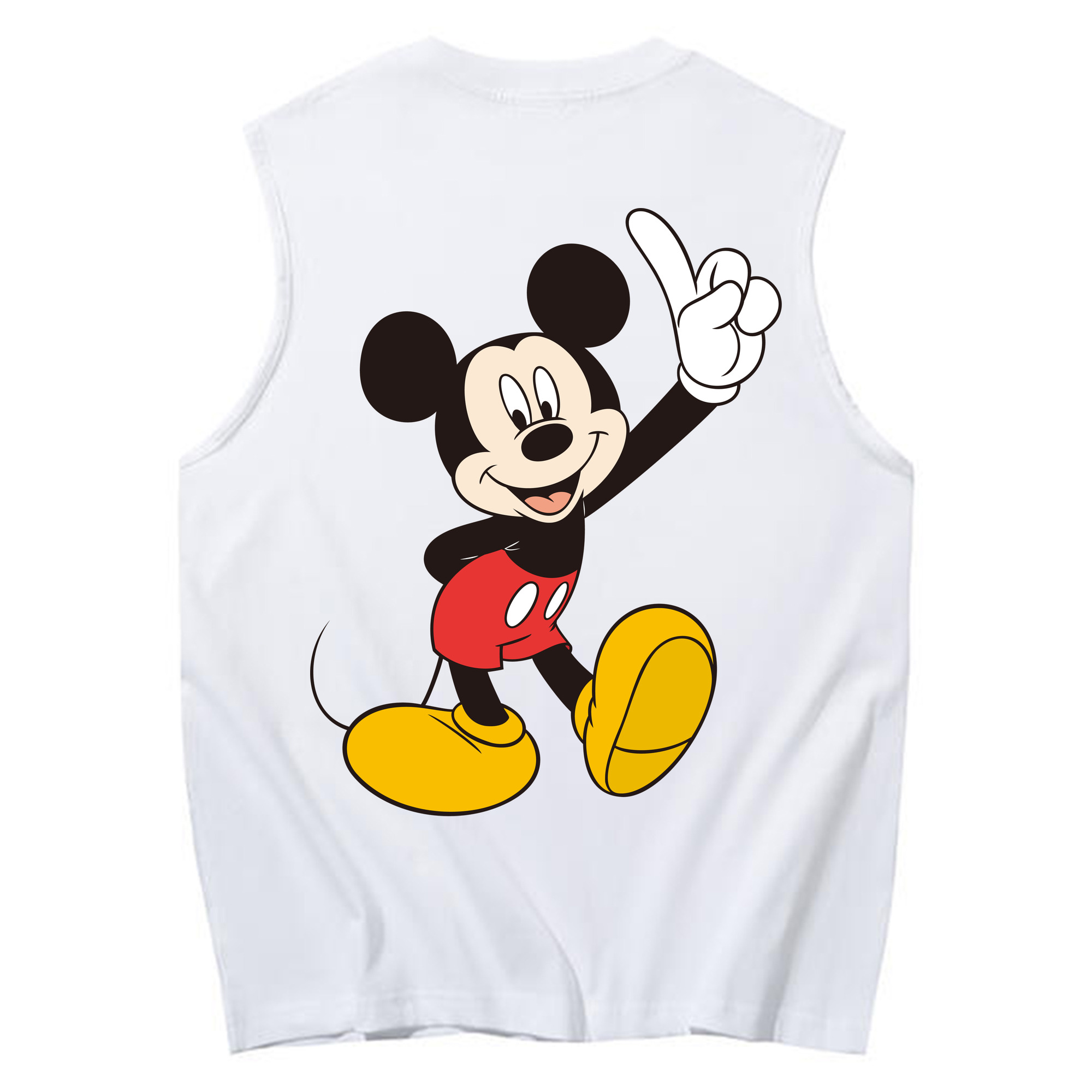 ミッキーマウス Mickey Mouse コットン100％タンクトップ（背面プリント）