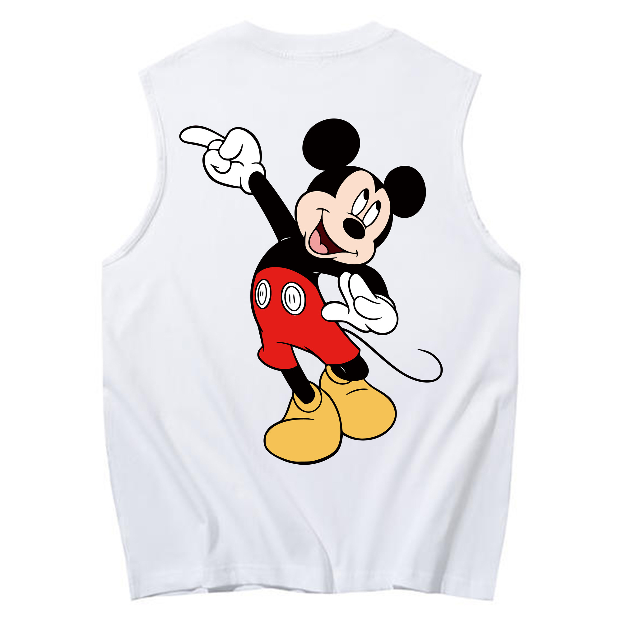 ミッキーマウス Mickey Mouse コットン100％タンクトップ（背面プリント）