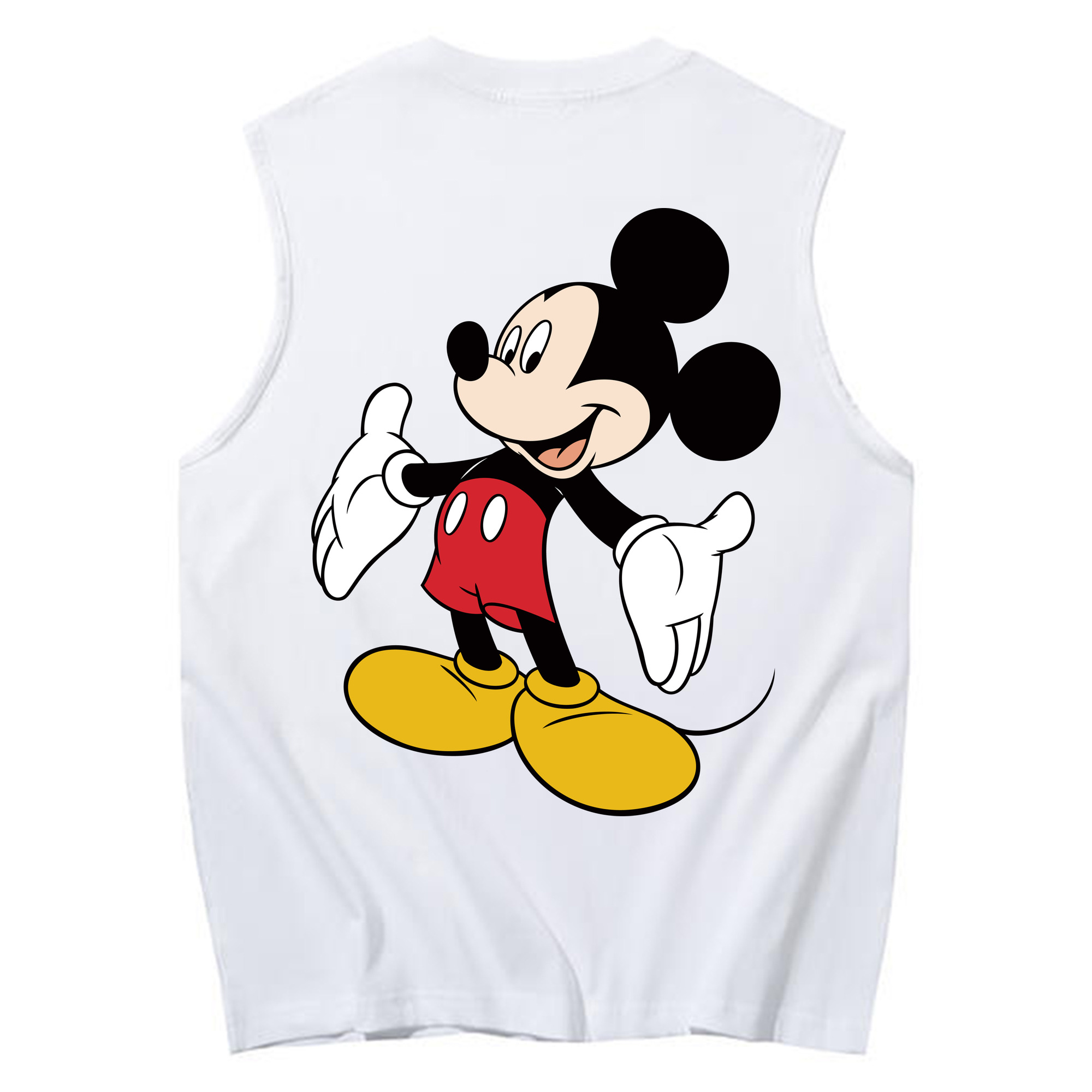 ミッキーマウス Mickey Mouse コットン100％タンクトップ（背面プリント）
