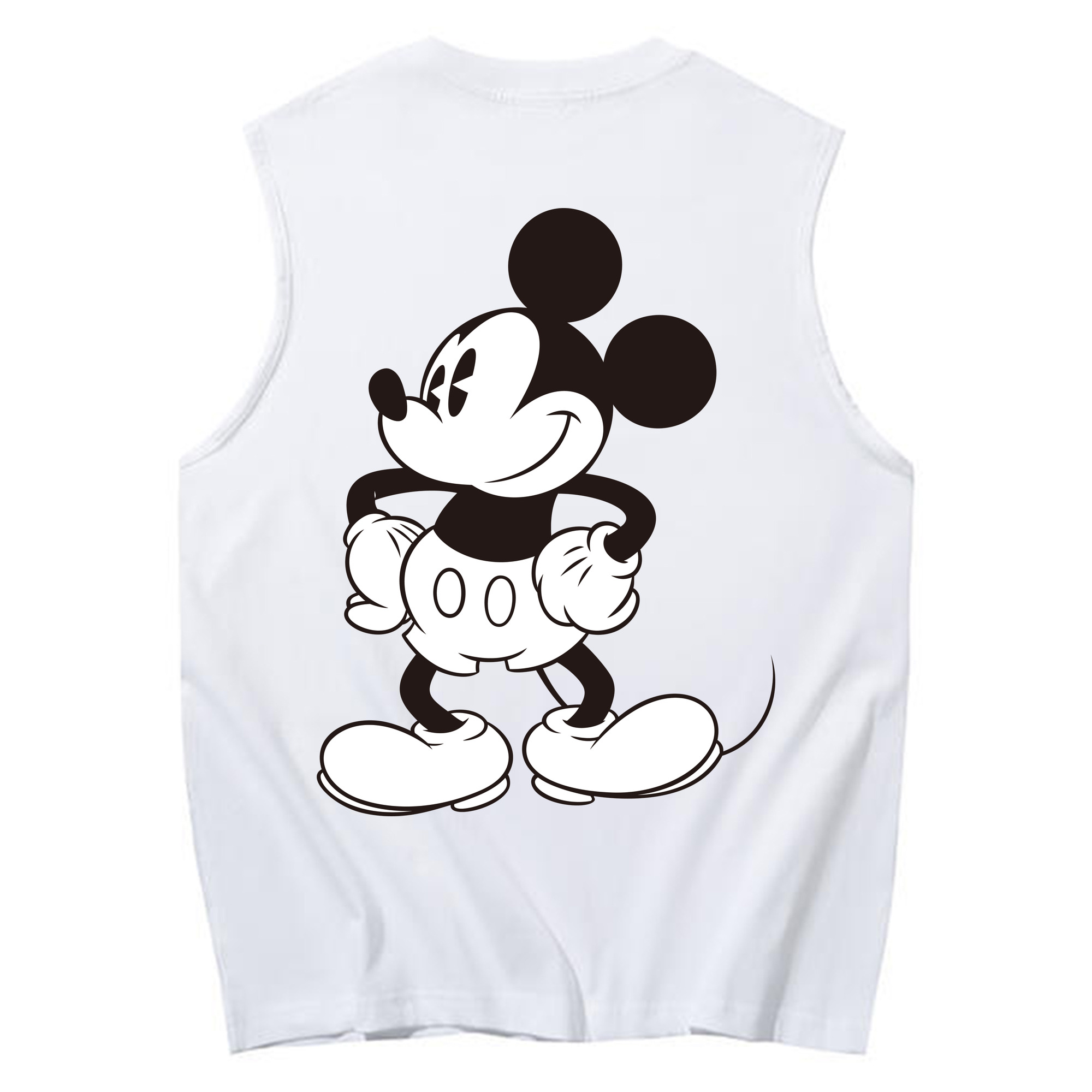 （画像用） ミッキーマウス Mickey Mouse コットン100％タンクトップ（背面プリント）