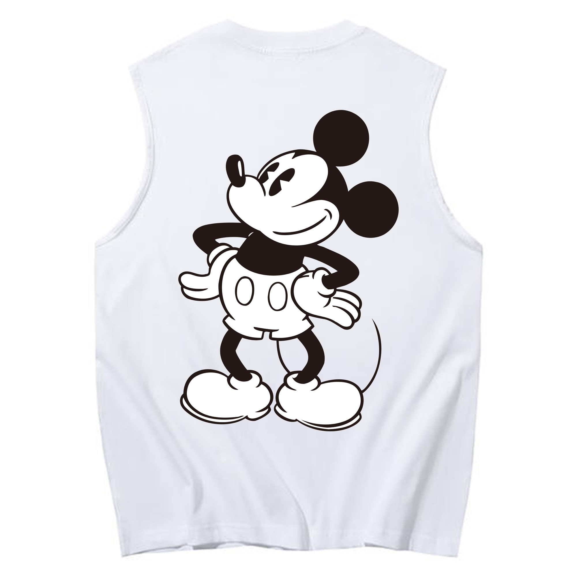 ミッキーマウス Mickey Mouse コットン100％タンクトップ（背面プリント）