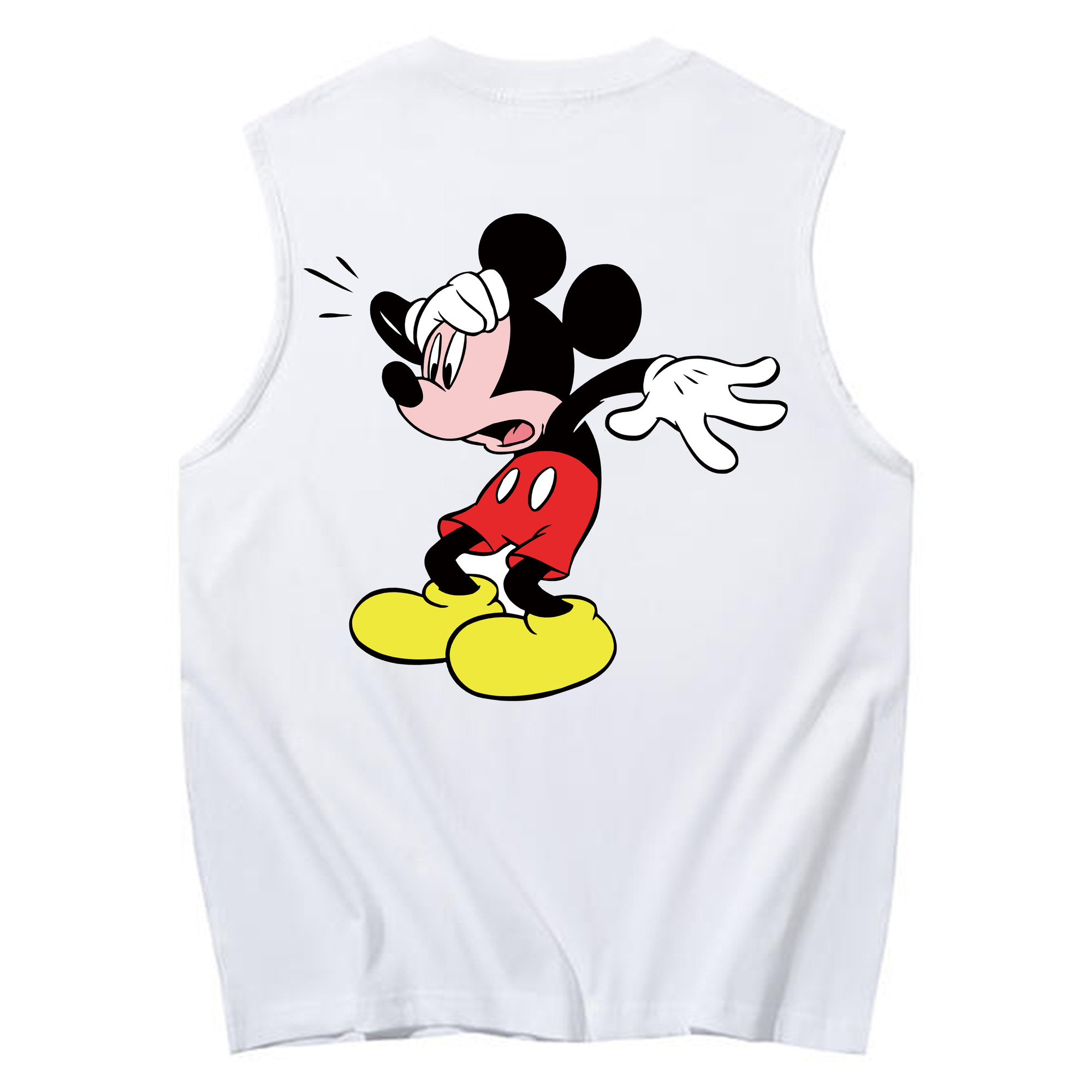 ミッキーマウス Mickey Mouse コットン100％タンクトップ（背面プリント）