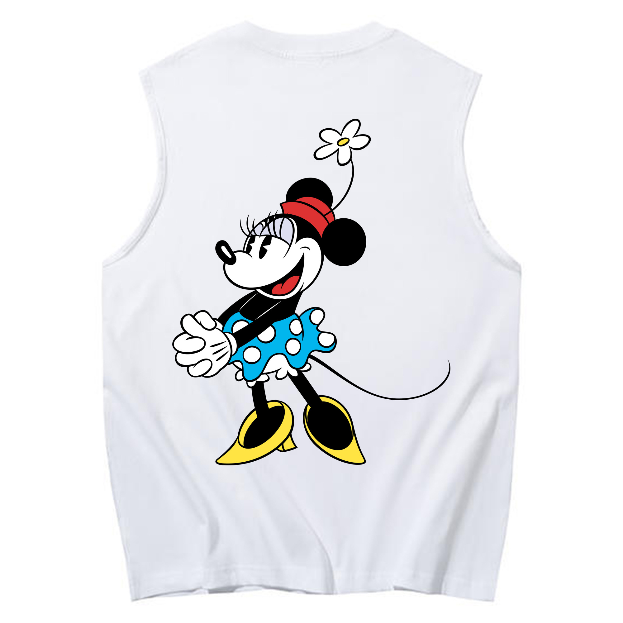 ミッキーマウス Mickey Mouse コットン100％タンクトップ（背面プリント）