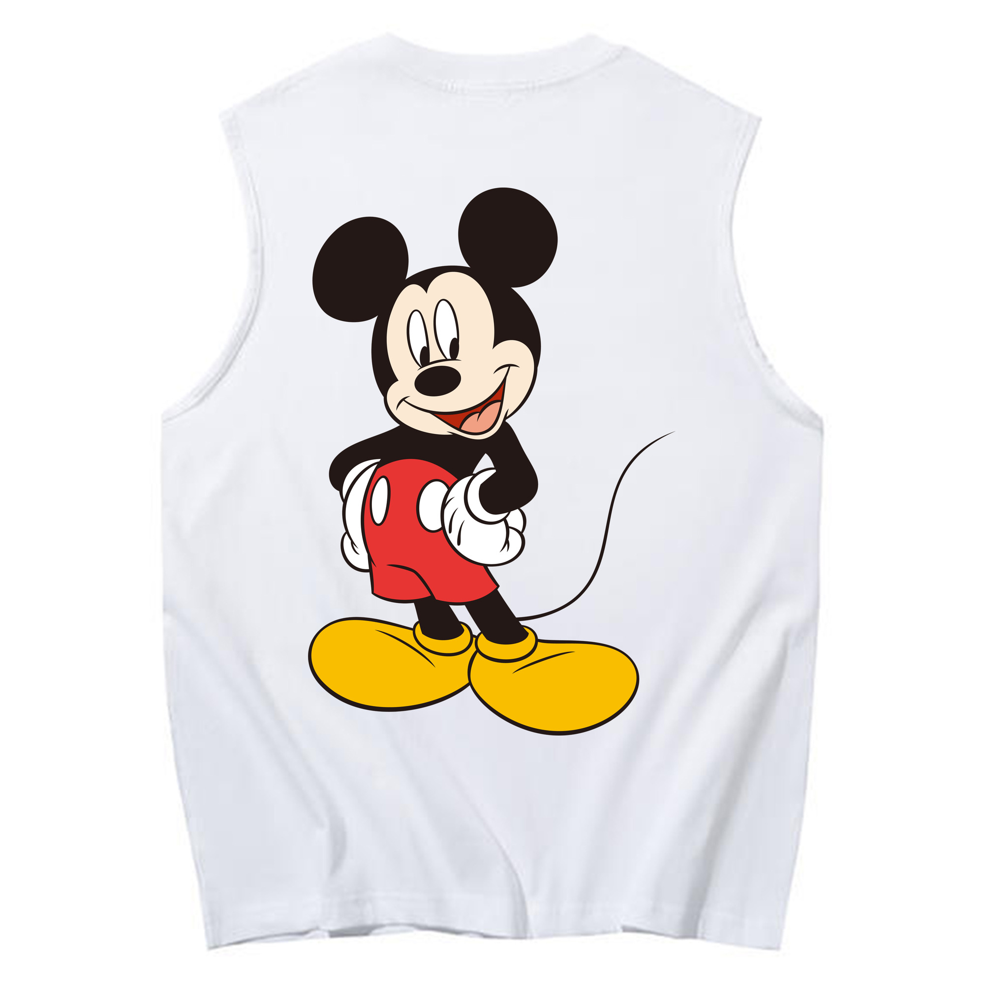 ミッキーマウス Mickey Mouse コットン100％タンクトップ（背面プリント）