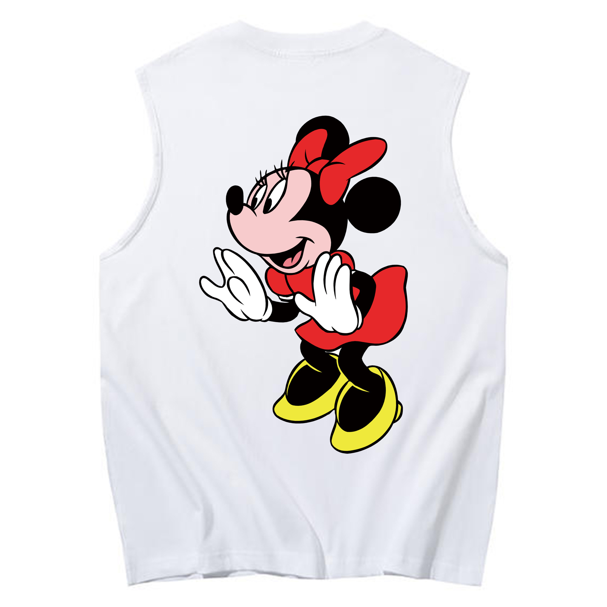 ミッキーマウス Mickey Mouse コットン100％タンクトップ（背面プリント）