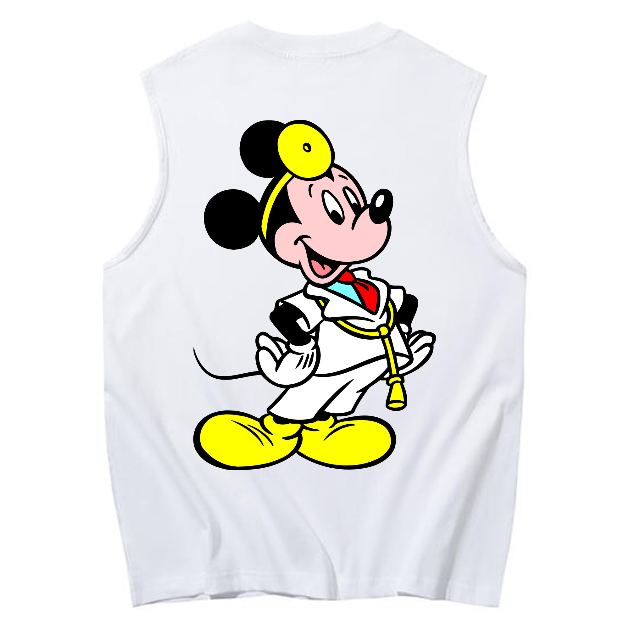 ミッキーマウス Mickey Mouse コットン100％タンクトップ（背面プリント）