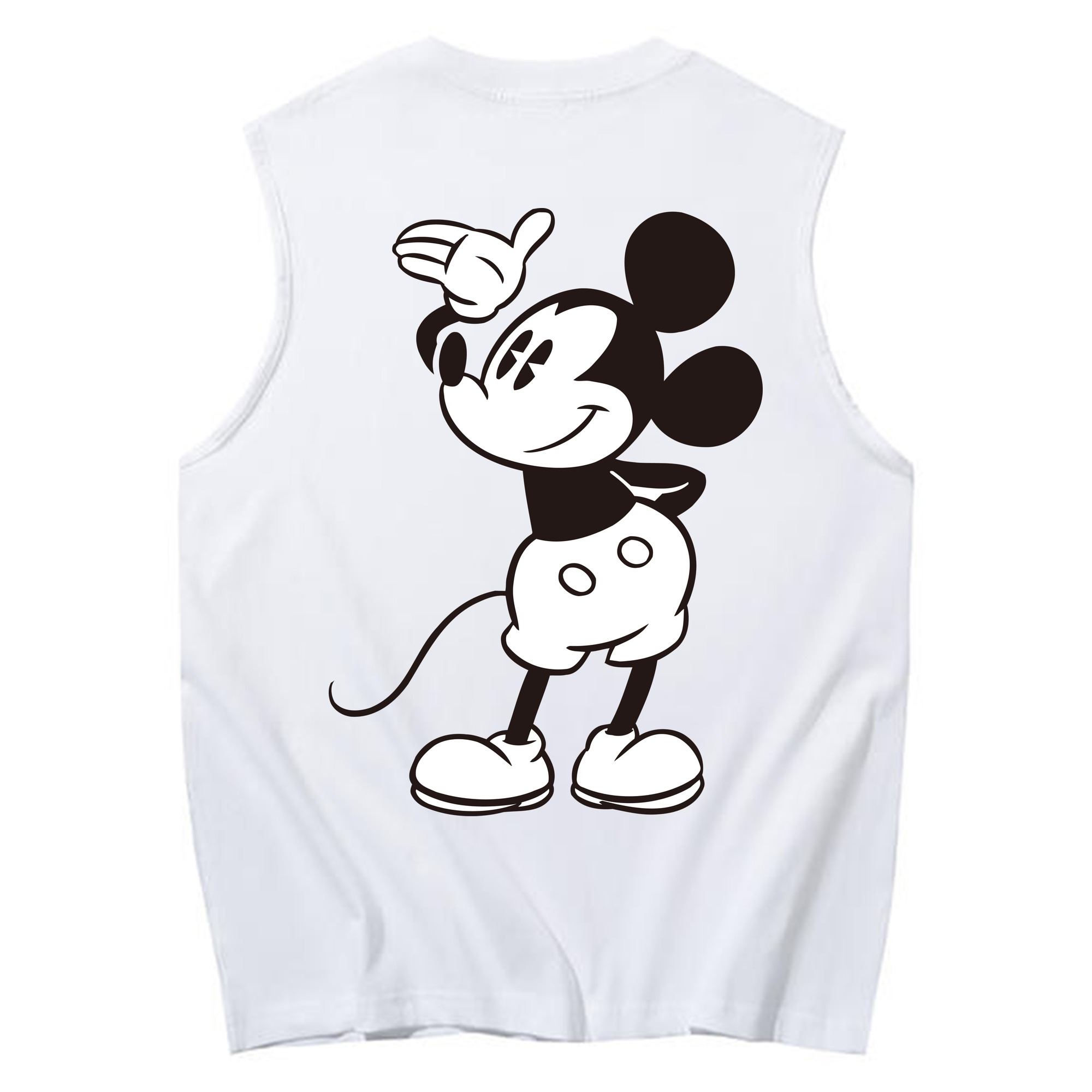 ミッキーマウス Mickey Mouse コットン100％タンクトップ（背面プリント）