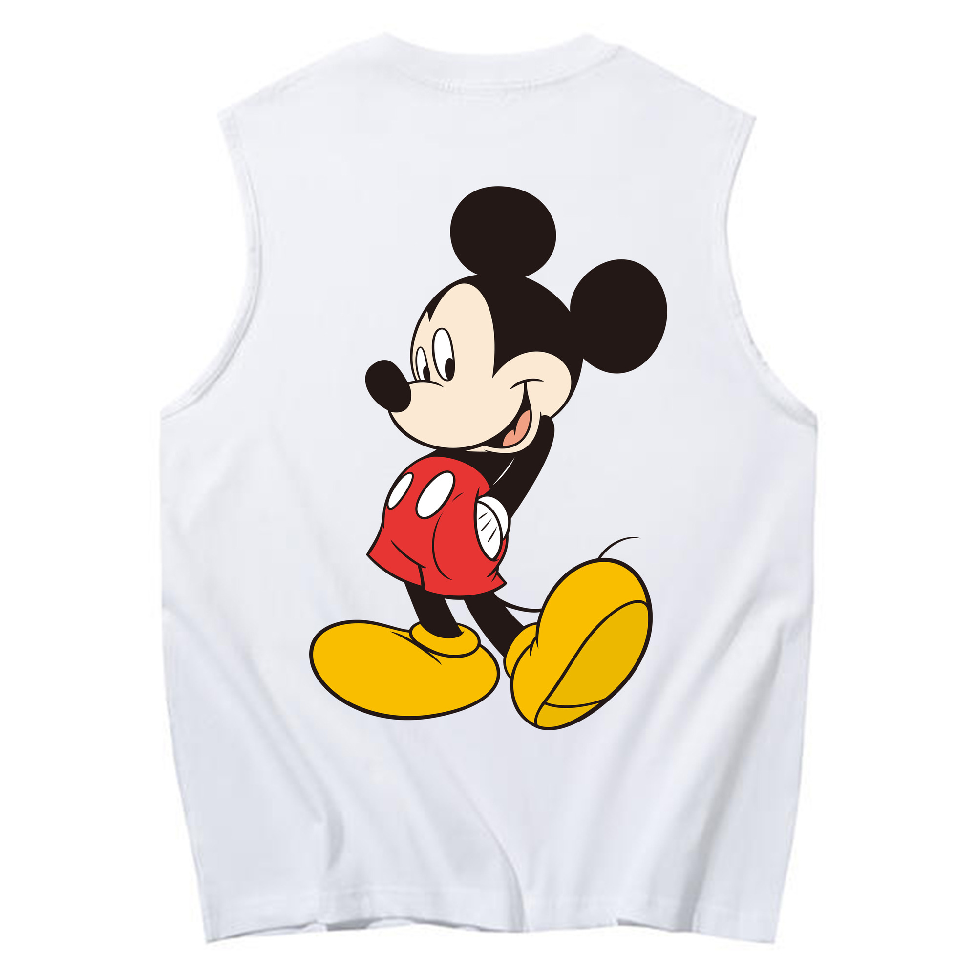 ミッキーマウス Mickey Mouse コットン100％タンクトップ（背面プリント）