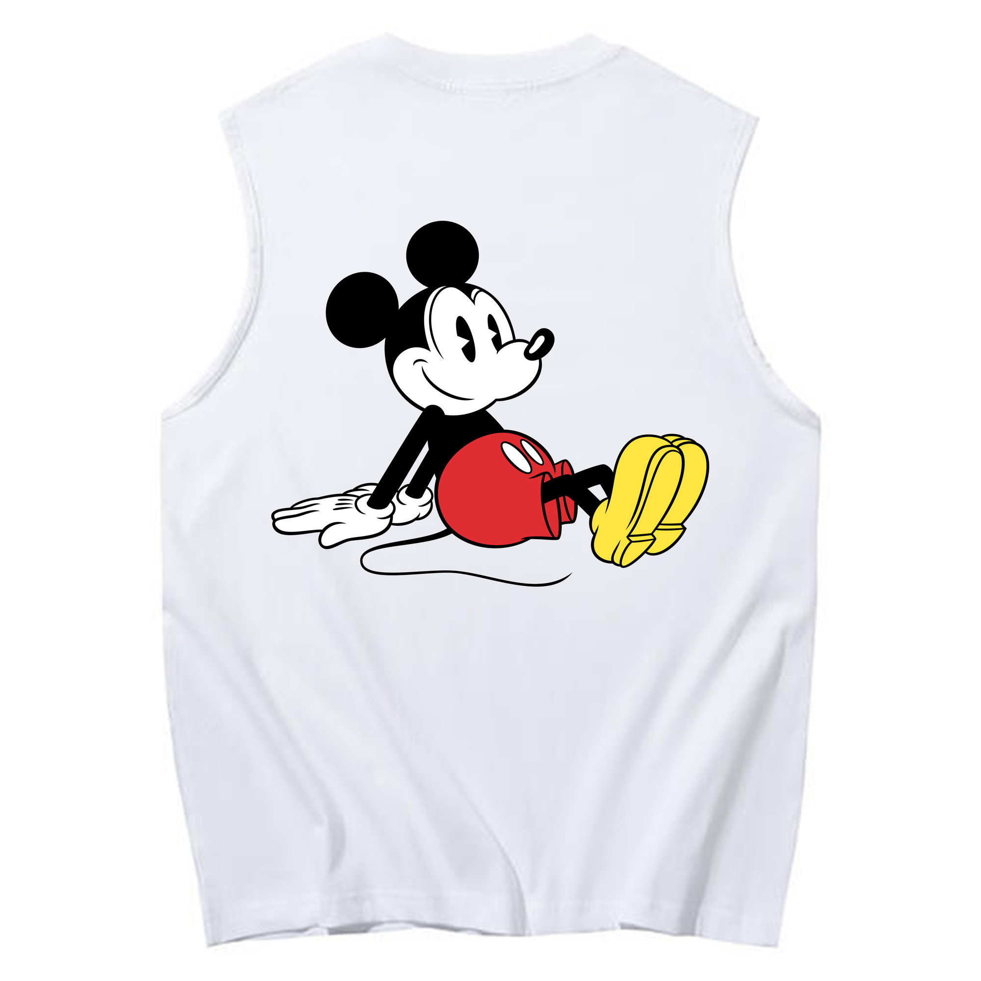 ミッキーマウス Mickey Mouse コットン100％タンクトップ（背面プリント）