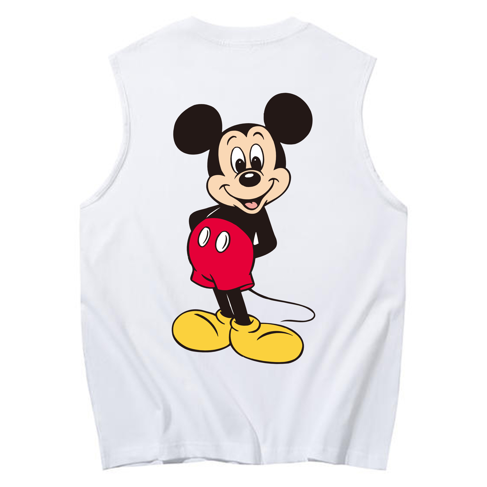 ミッキーマウス Mickey Mouse コットン100％タンクトップ（背面プリント）
