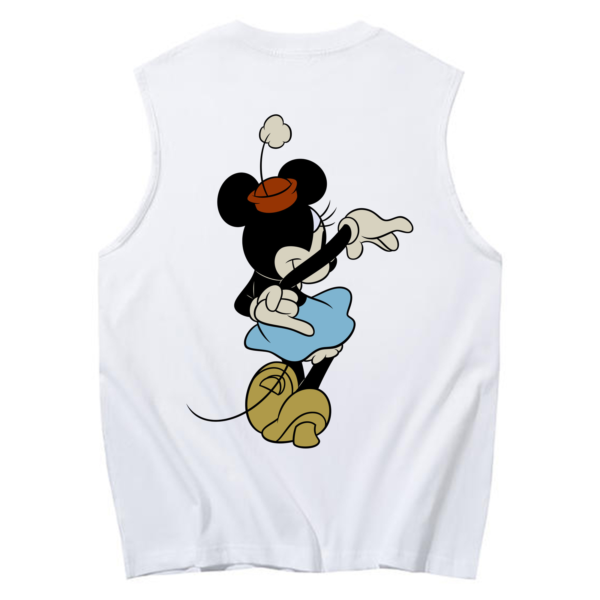 ミッキーマウス Mickey Mouse コットン100％タンクトップ（背面プリント）