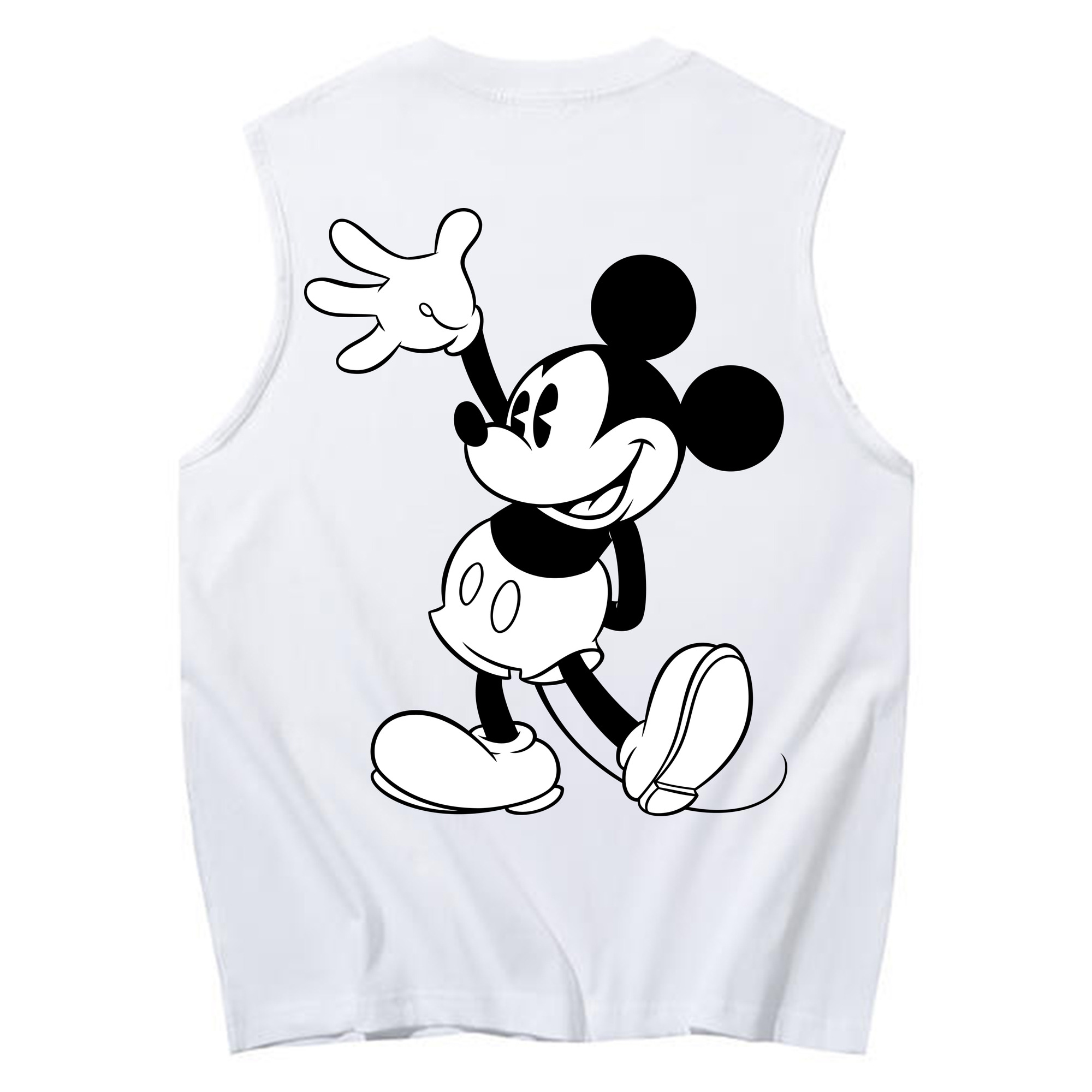 ミッキーマウス Mickey Mouse コットン100％タンクトップ（背面プリント）