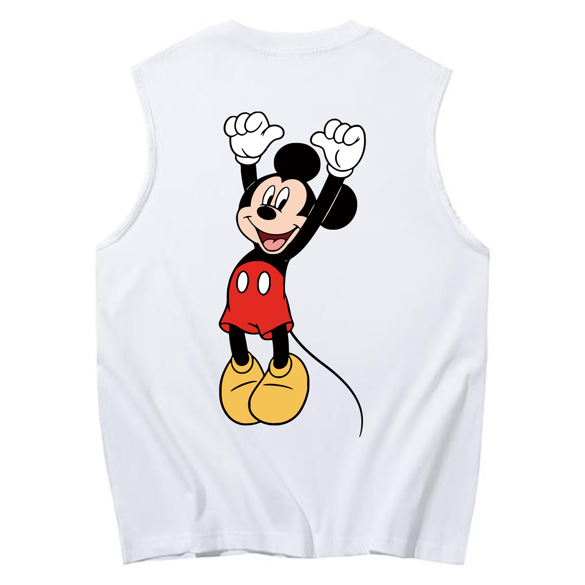 ミッキーマウス Mickey Mouse コットン100％タンクトップ（背面プリント）