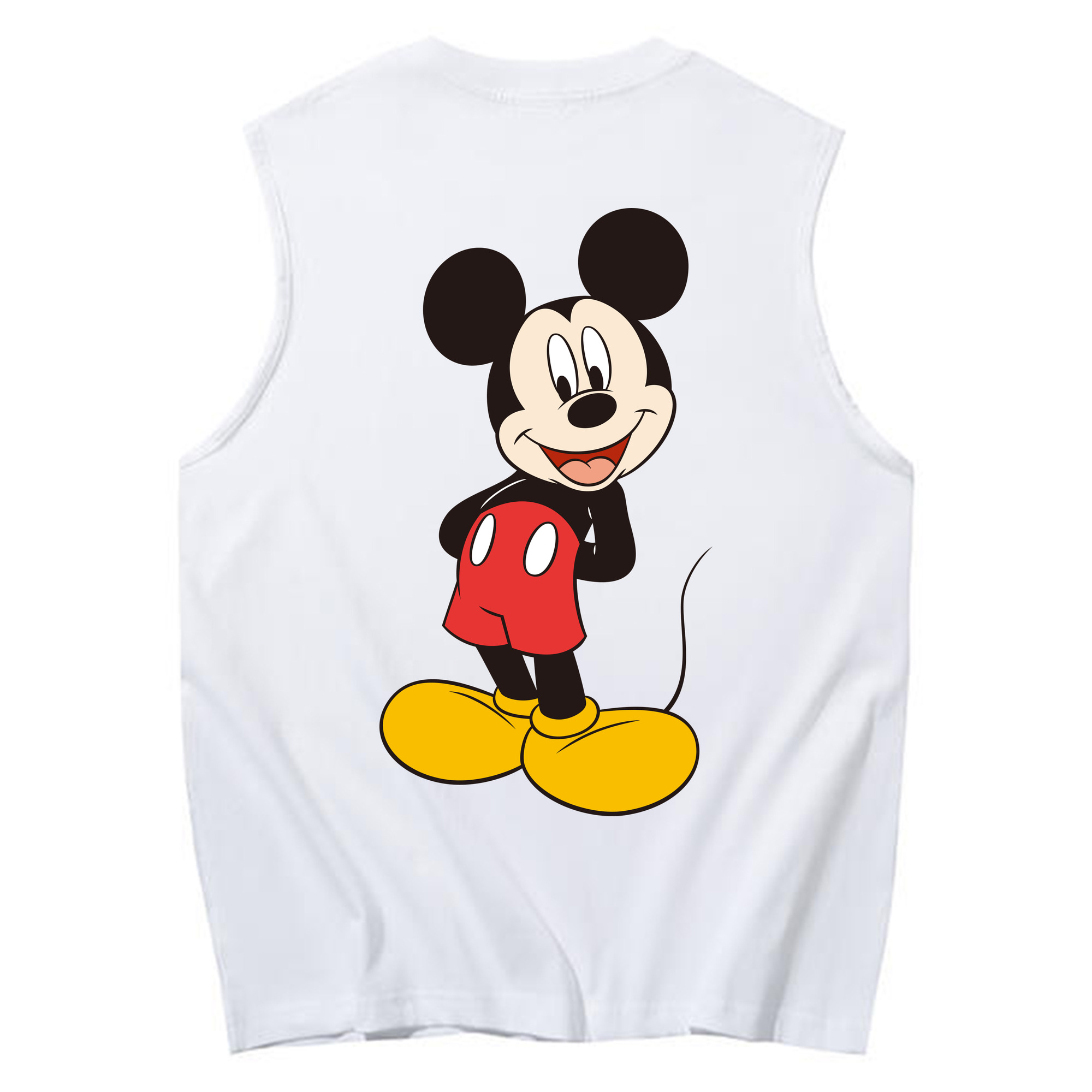 ミッキーマウス Mickey Mouse コットン100％タンクトップ（背面プリント）
