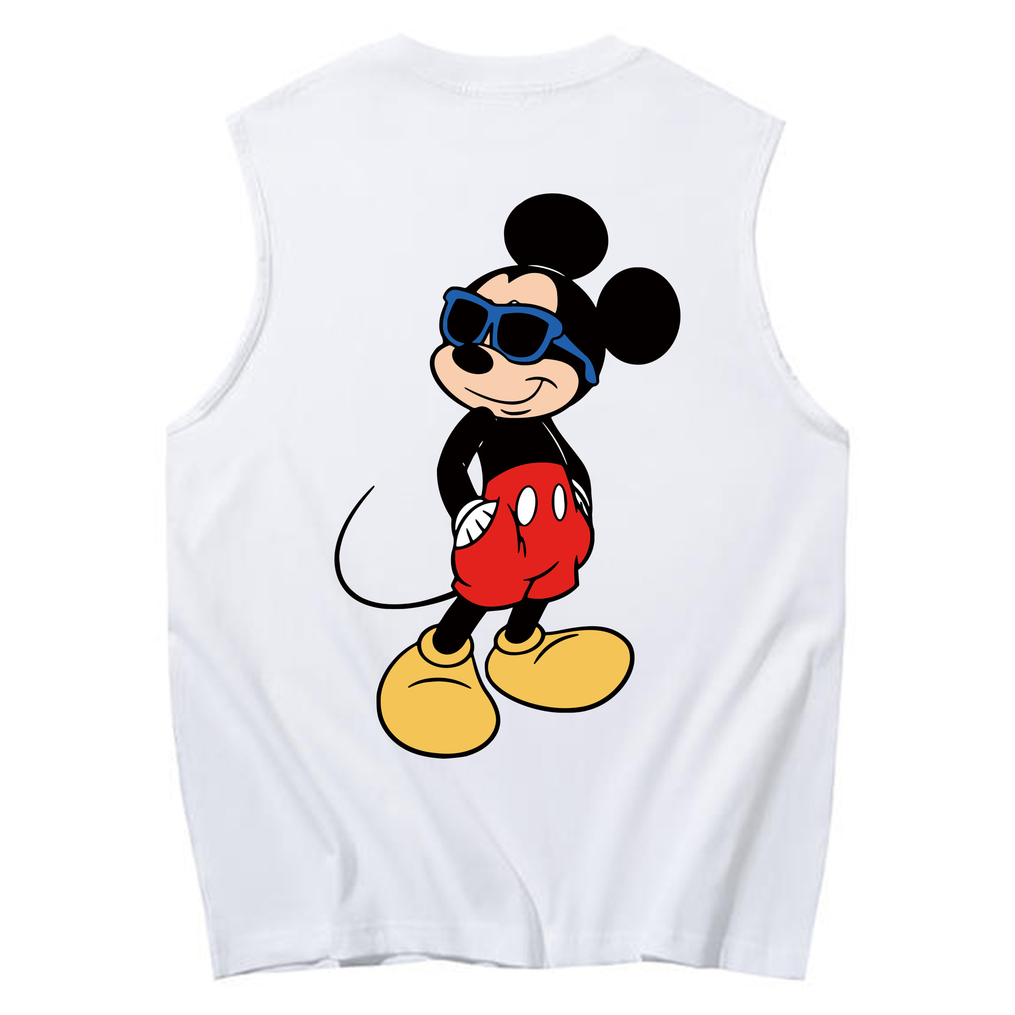 ミッキーマウス Mickey Mouse コットン100％タンクトップ（背面プリント）