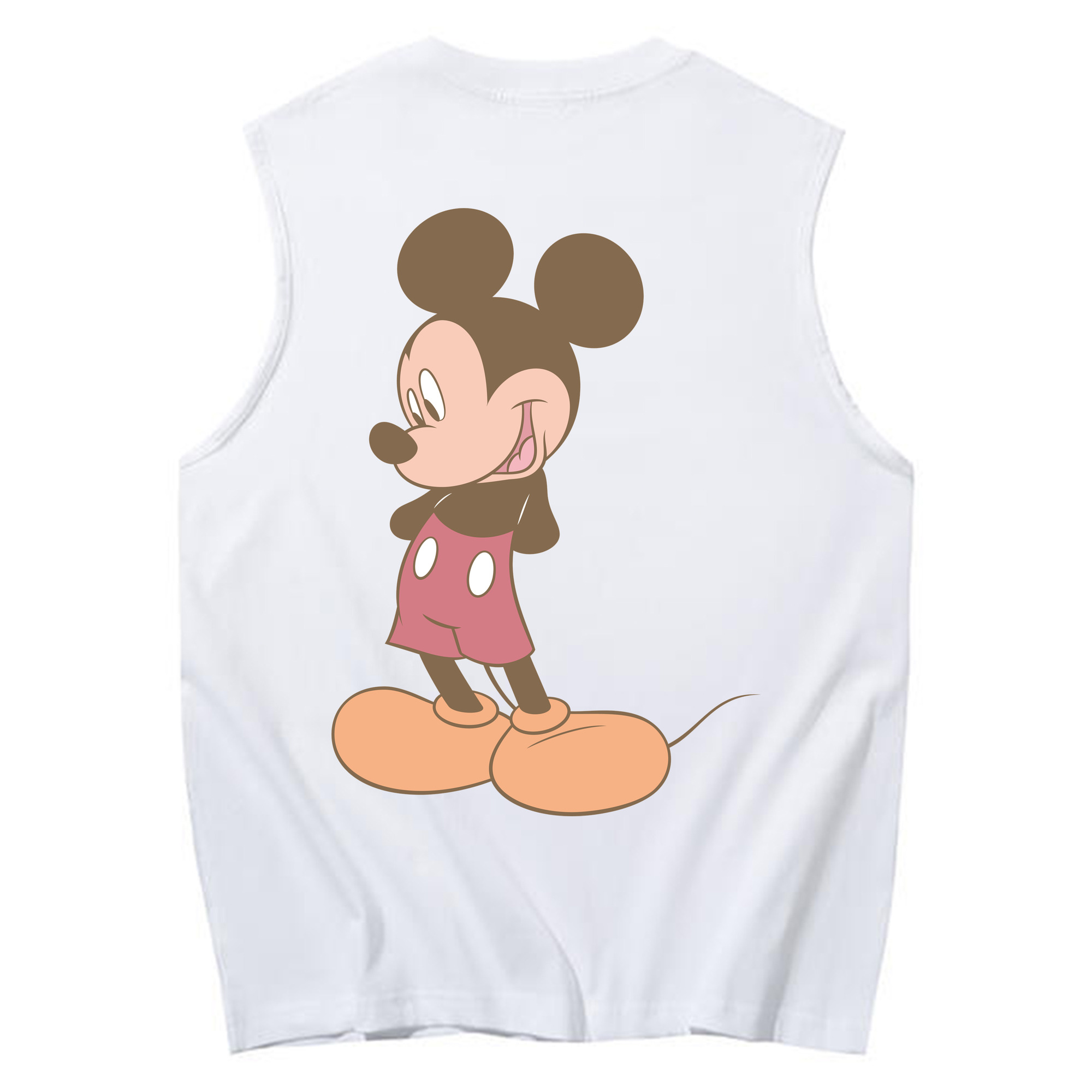 ミッキーマウス Mickey Mouse コットン100％タンクトップ（背面プリント）
