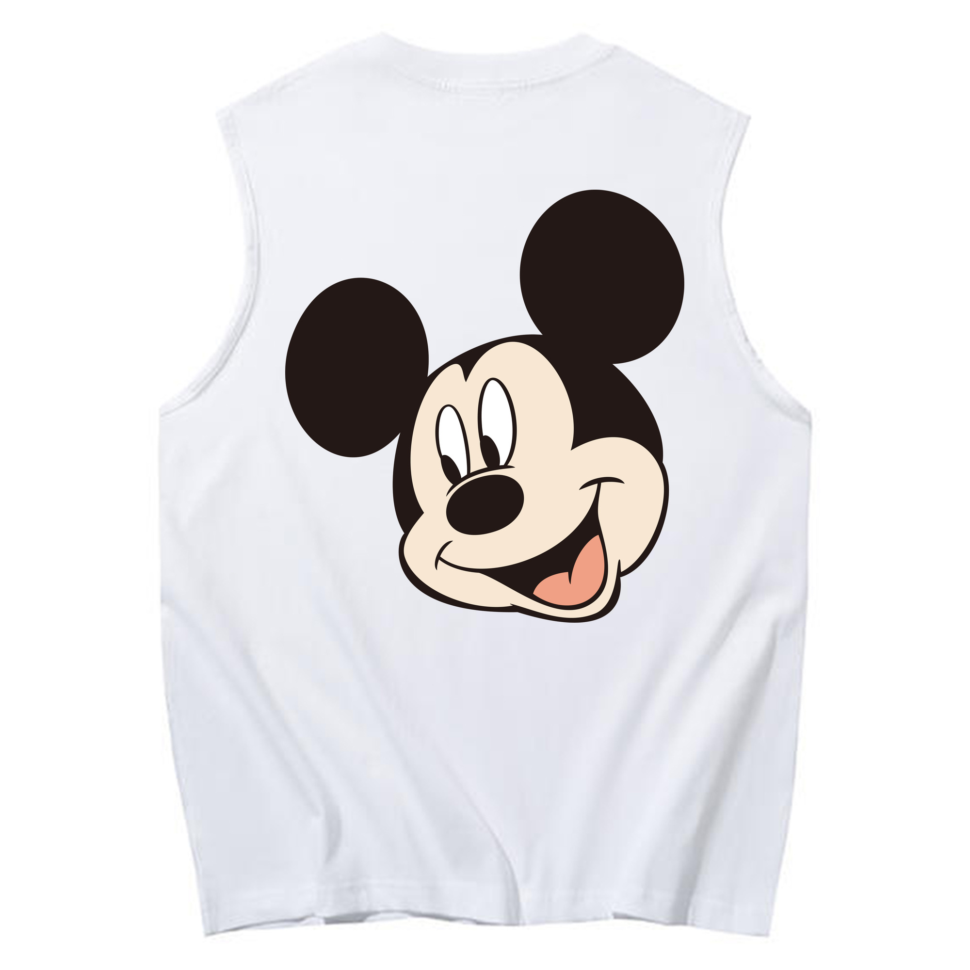 ミッキーマウス Mickey Mouse コットン100％タンクトップ（背面プリント）
