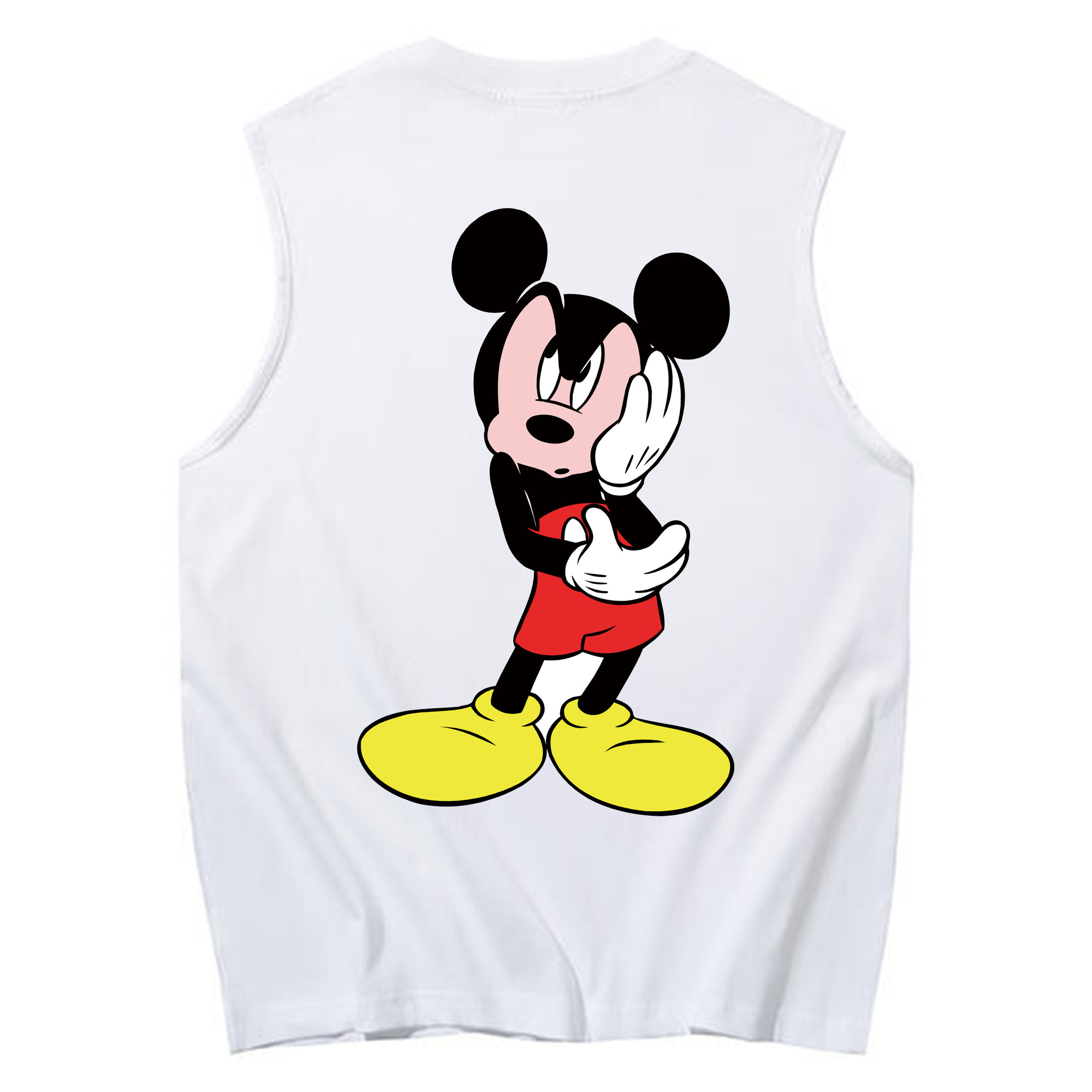 ミッキーマウス Mickey Mouse コットン100％タンクトップ（背面プリント）