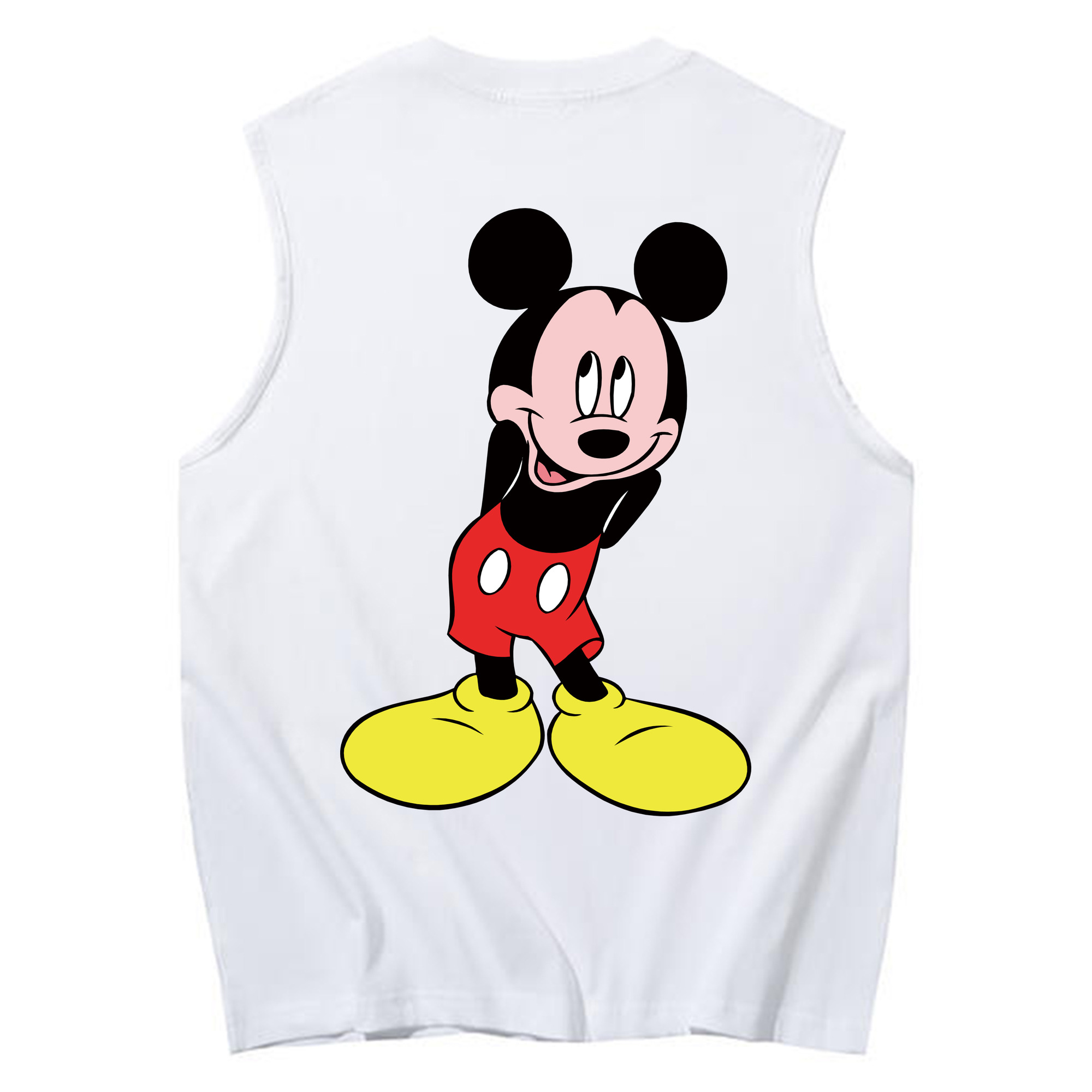 ミッキーマウス Mickey Mouse コットン100％タンクトップ（背面プリント）