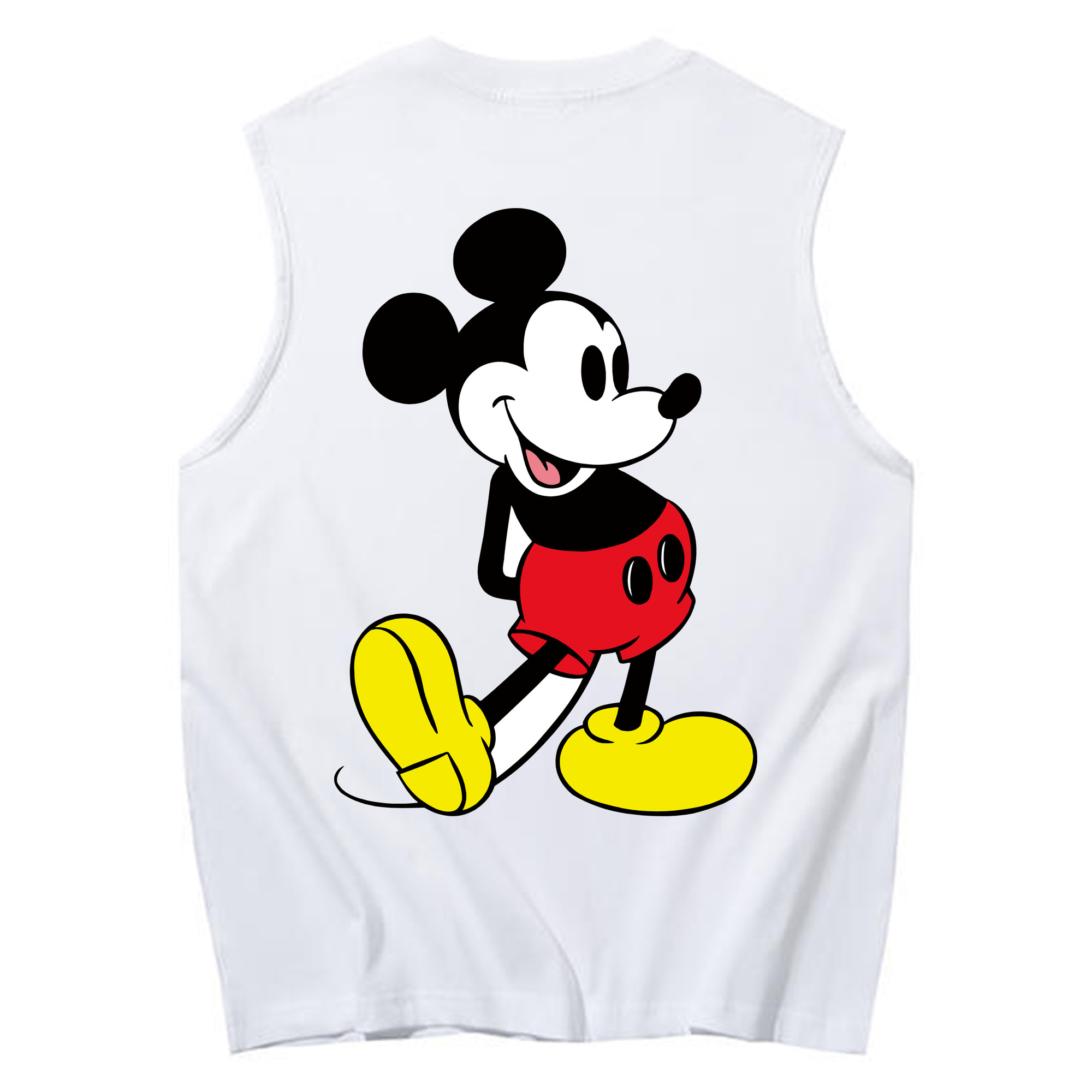 ミッキーマウス Mickey Mouse コットン100％タンクトップ（背面プリント）