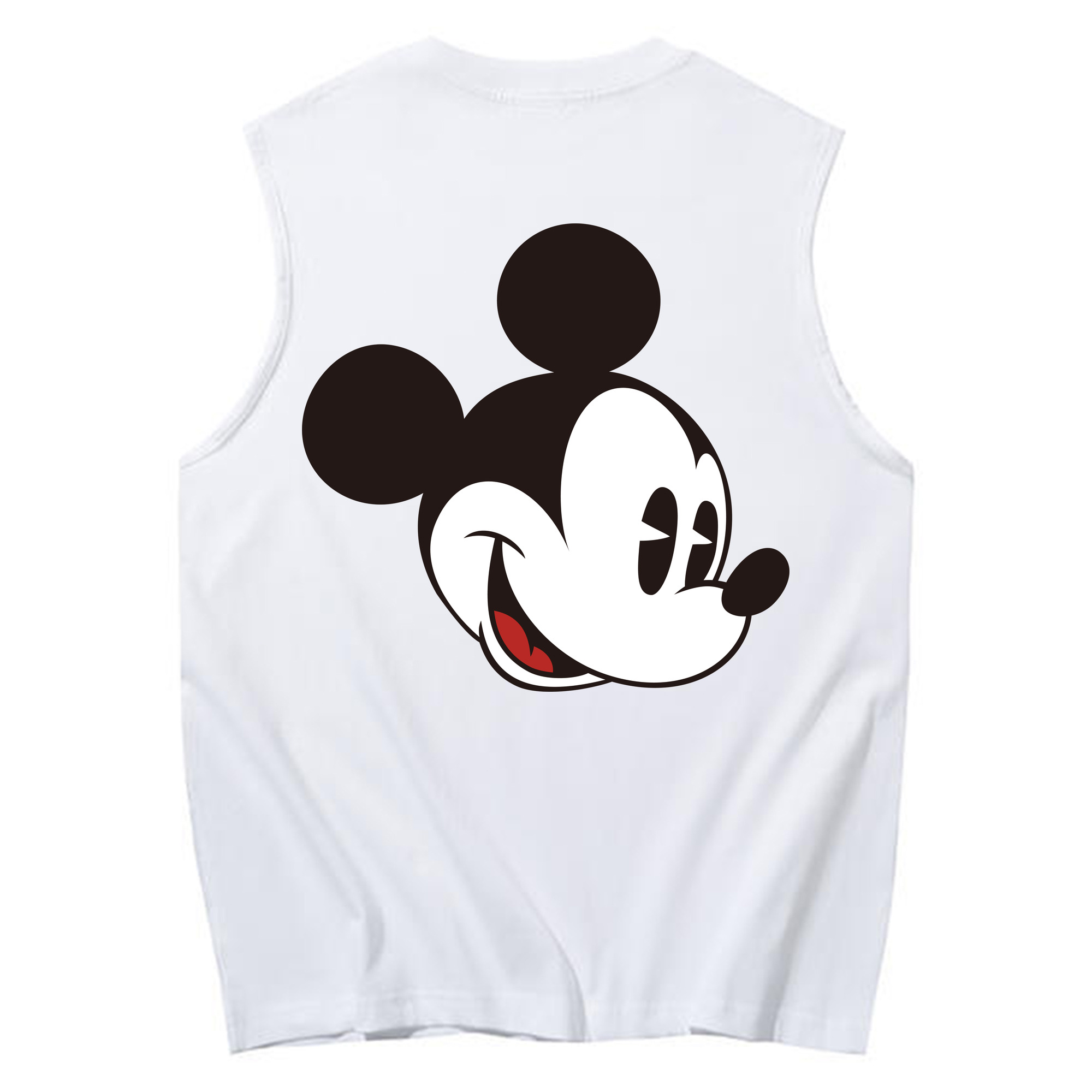 ミッキーマウス Mickey Mouse コットン100％タンクトップ（背面プリント）