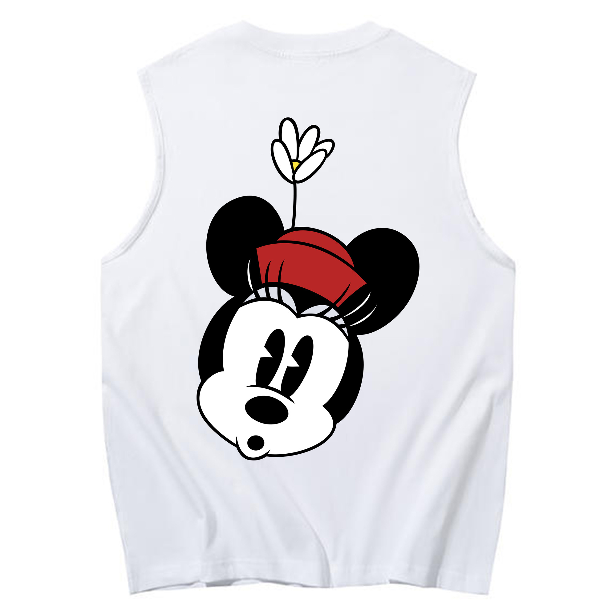 ミッキーマウス Mickey Mouse コットン100％タンクトップ（背面プリント）