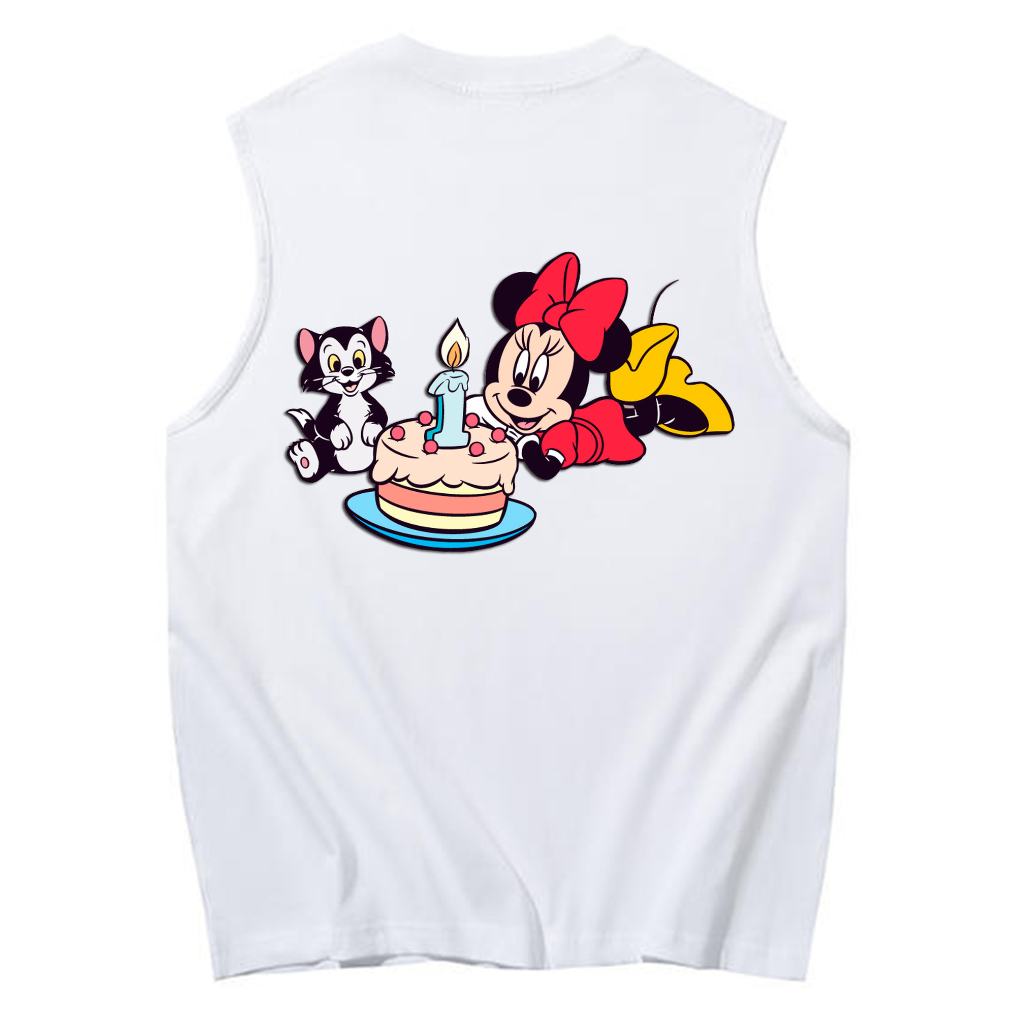 ミッキーマウス Mickey Mouse コットン100％タンクトップ（背面プリント）